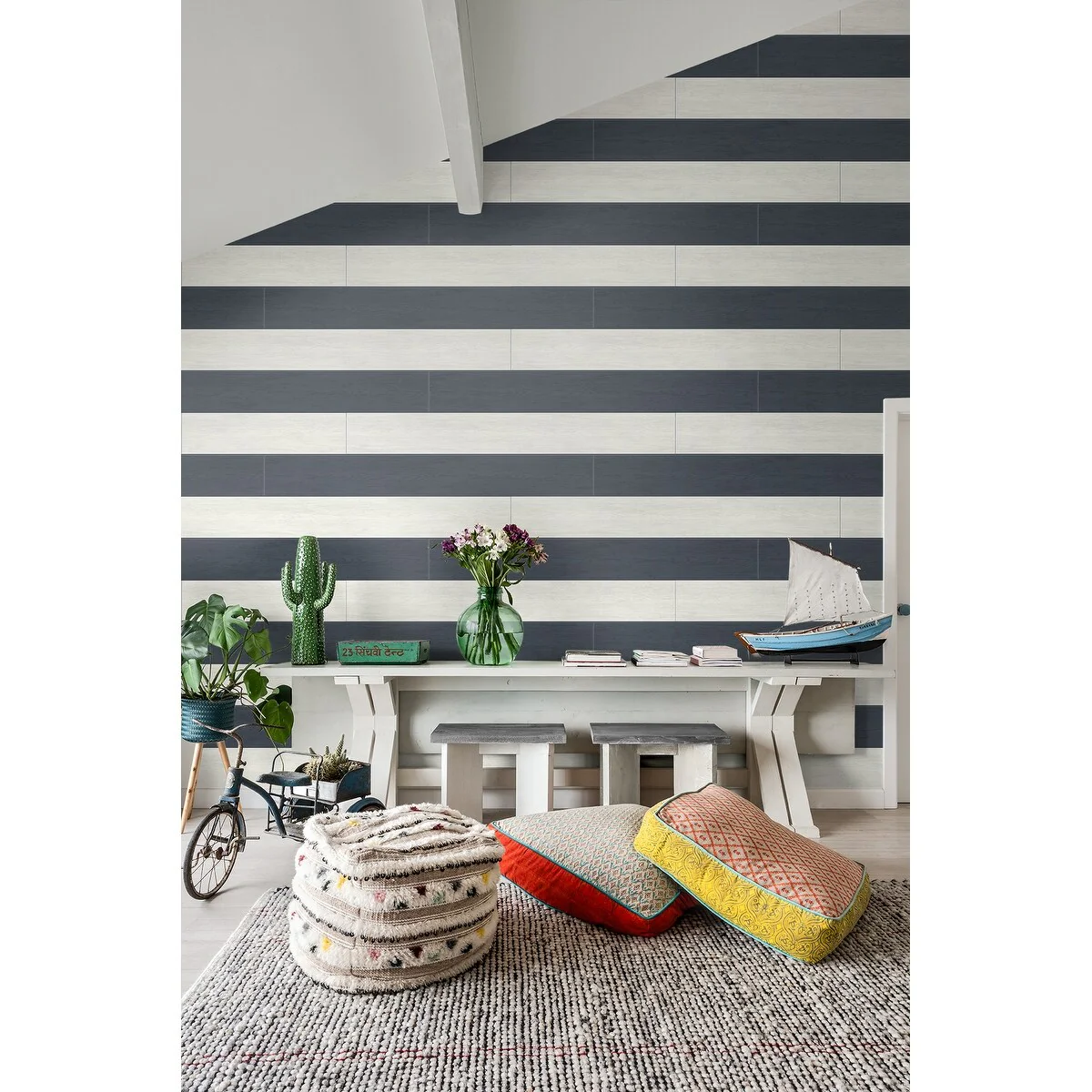 NextWall Two Toned Shiplap Peel and Stick Wallpaper