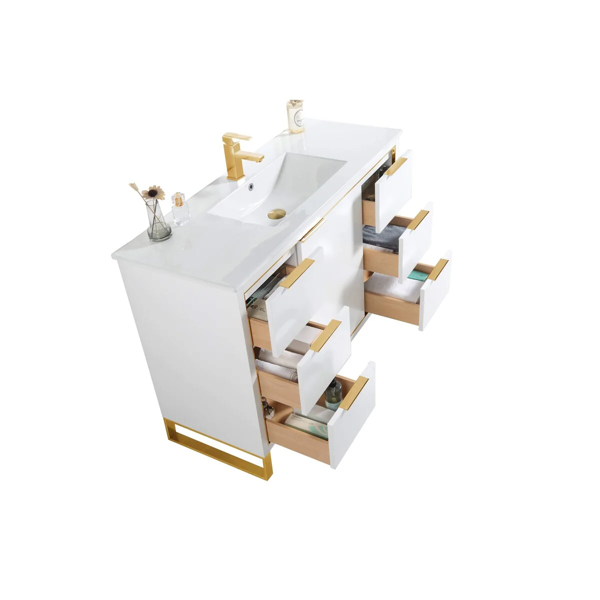 Fine Fixtures Opulence Collection Bathroom Vanity with White Ceramic Sink