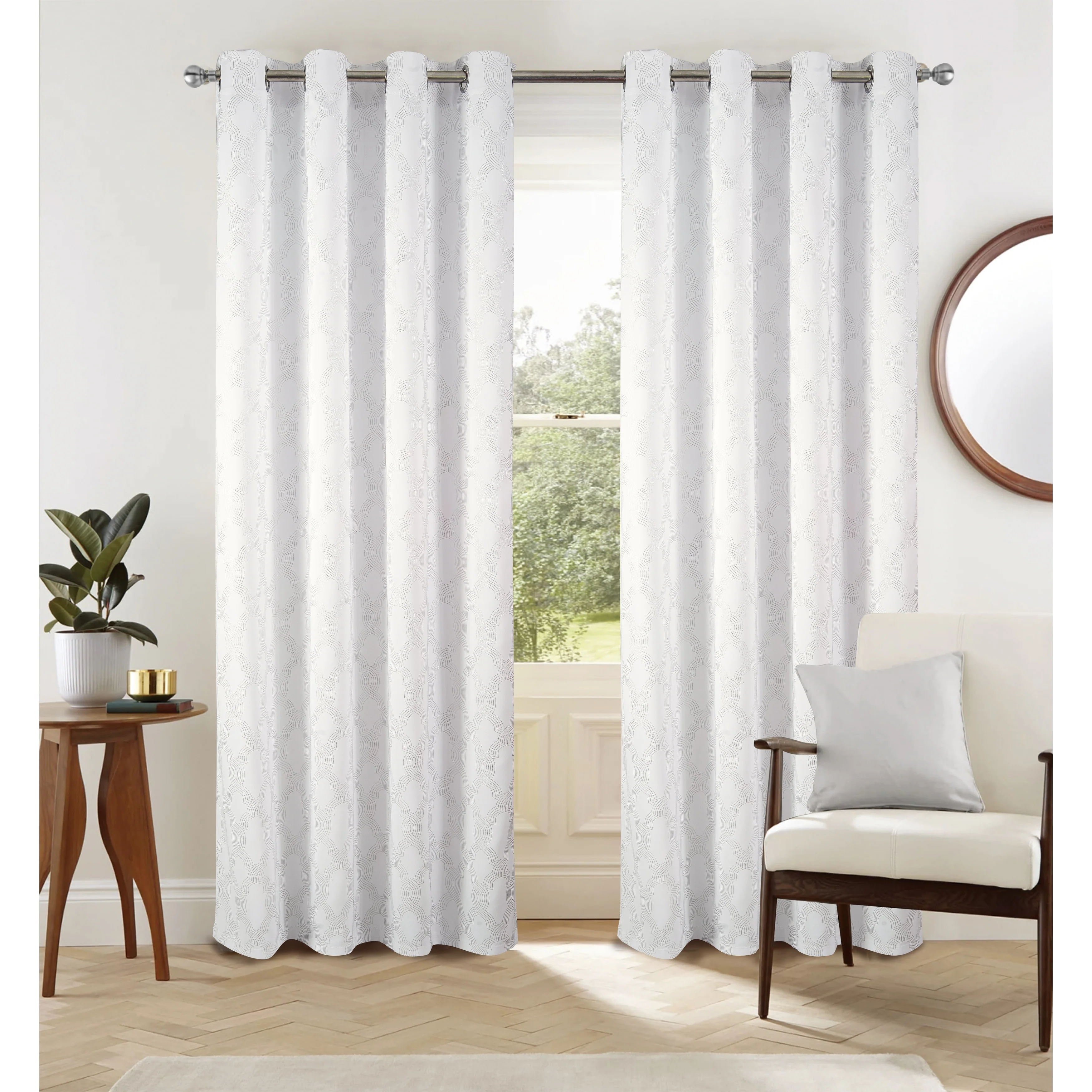 Jansen Geometric Blackout Window Curtain Panel 90 inches