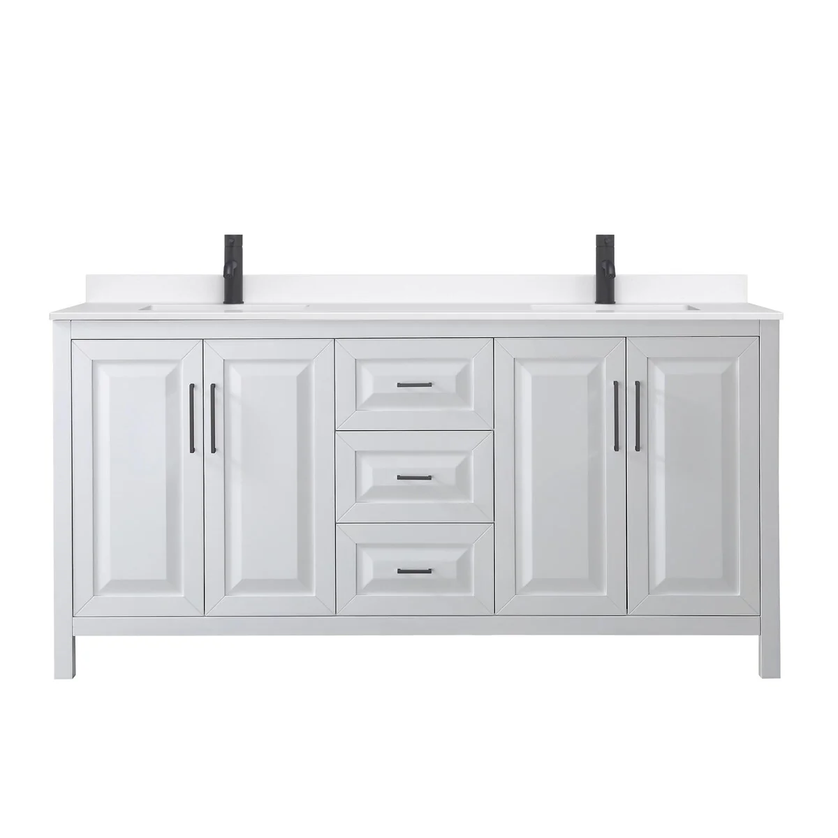 Daria 72-inch Double Vanity, Single Hole Quartz Top