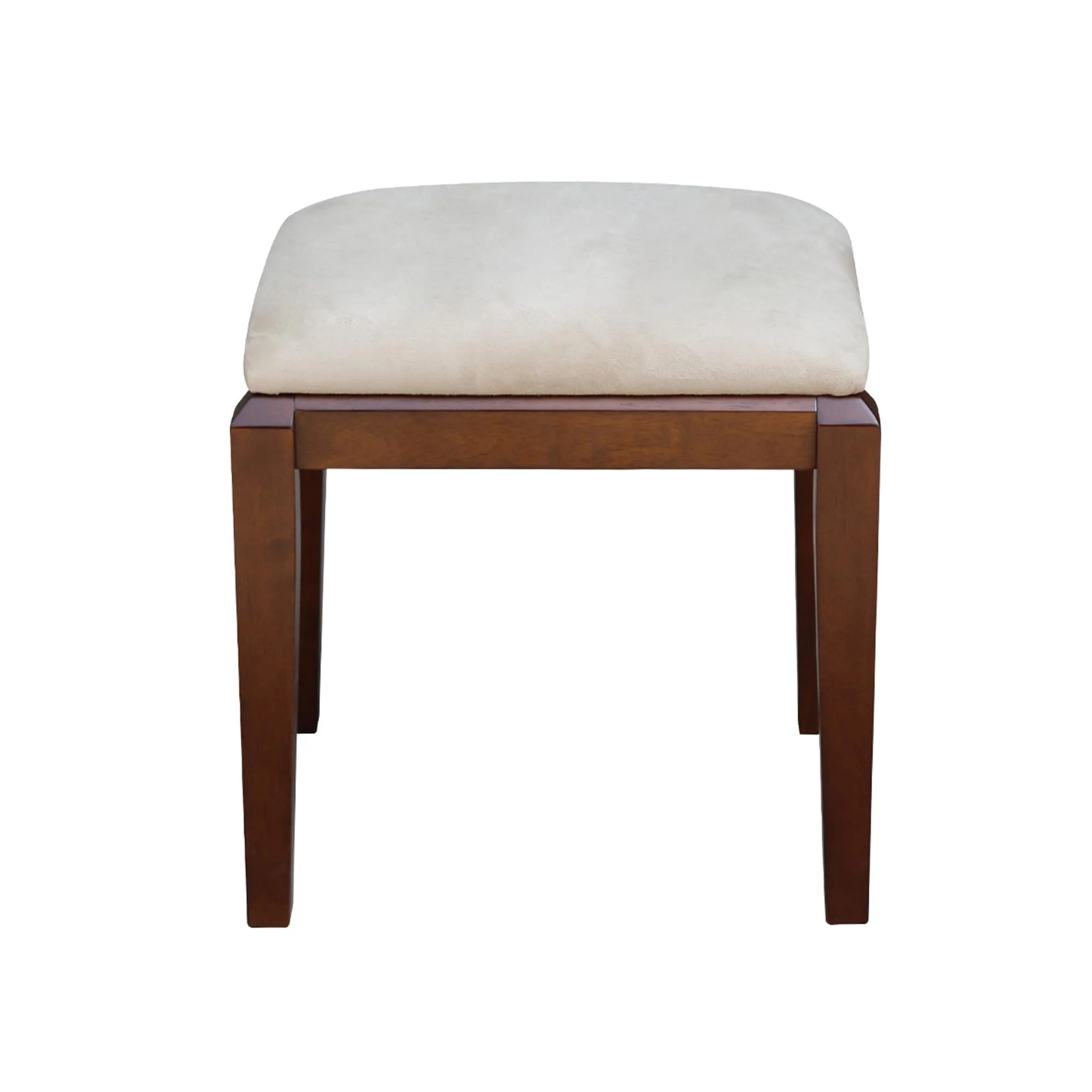 Solid Wood Upholstered Vanity Bench - N/A