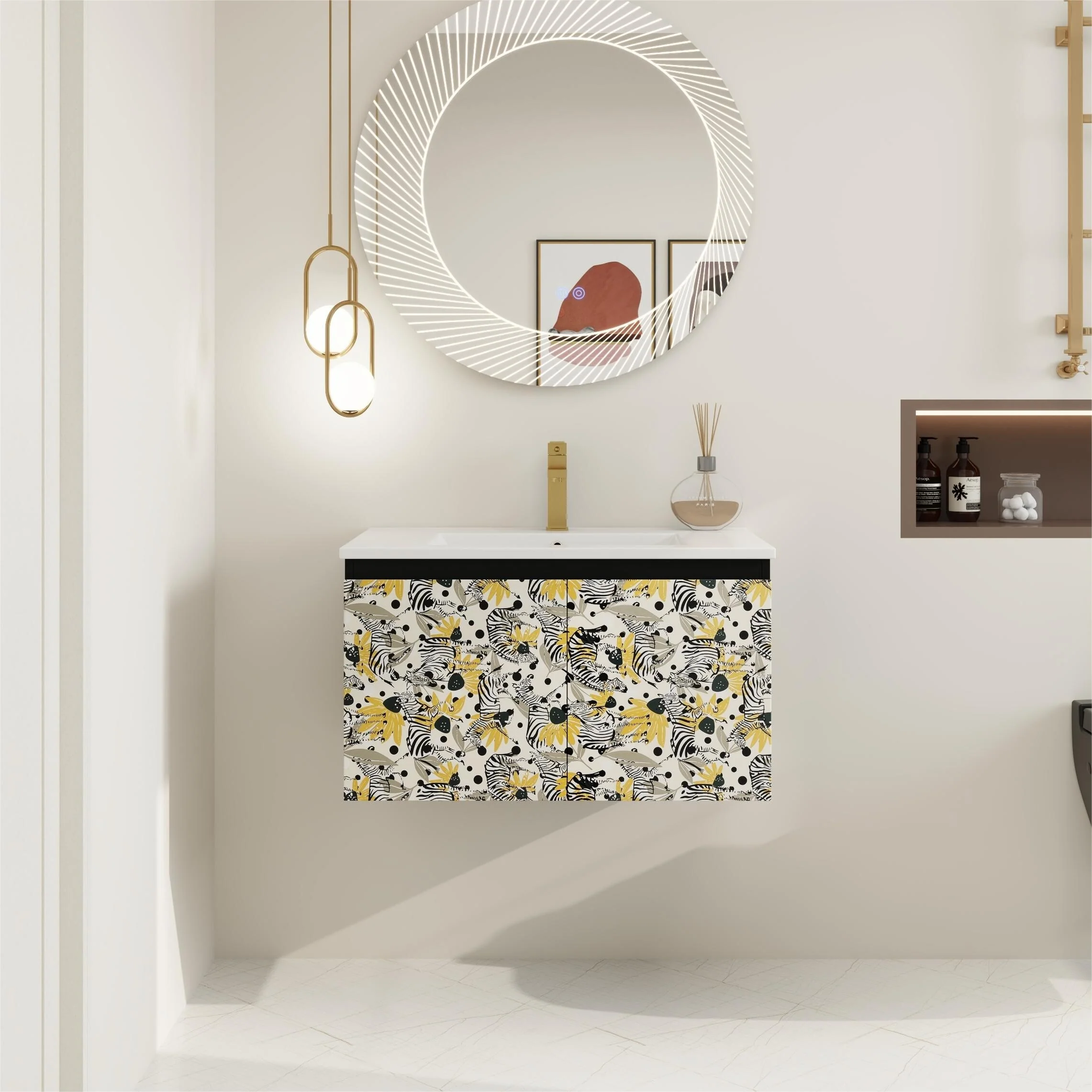 BNK 24/30/48 Inch Double Sink Bathroom Vanity with Soft Close Door