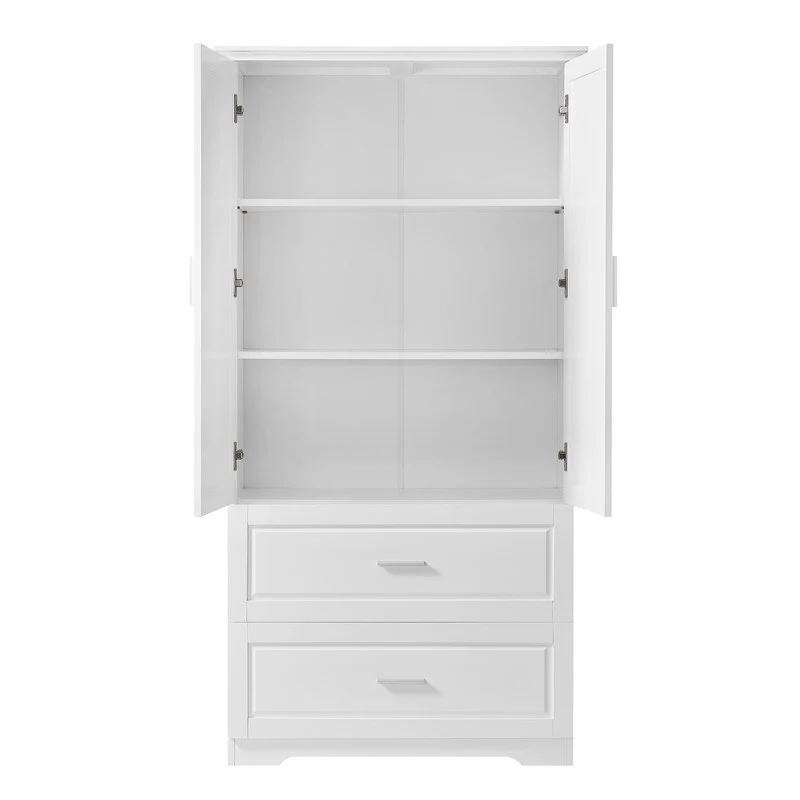 Wide Storage Cabinet with 2 Doors & 2 Drawers