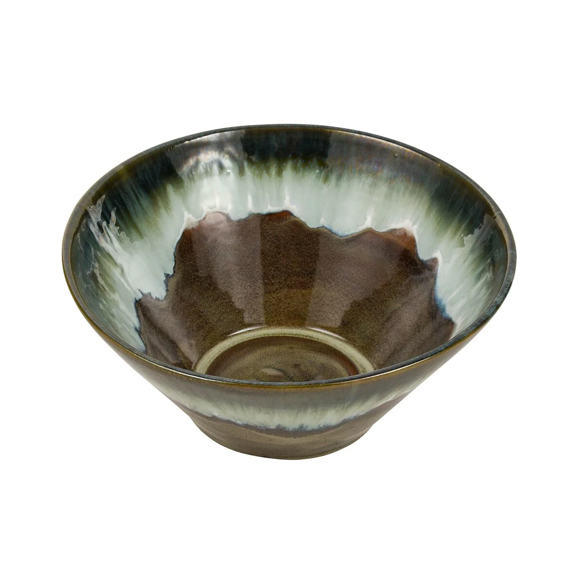 Elk Home Roker Green Reactive Earthenware 14 Inch Wide Bowl