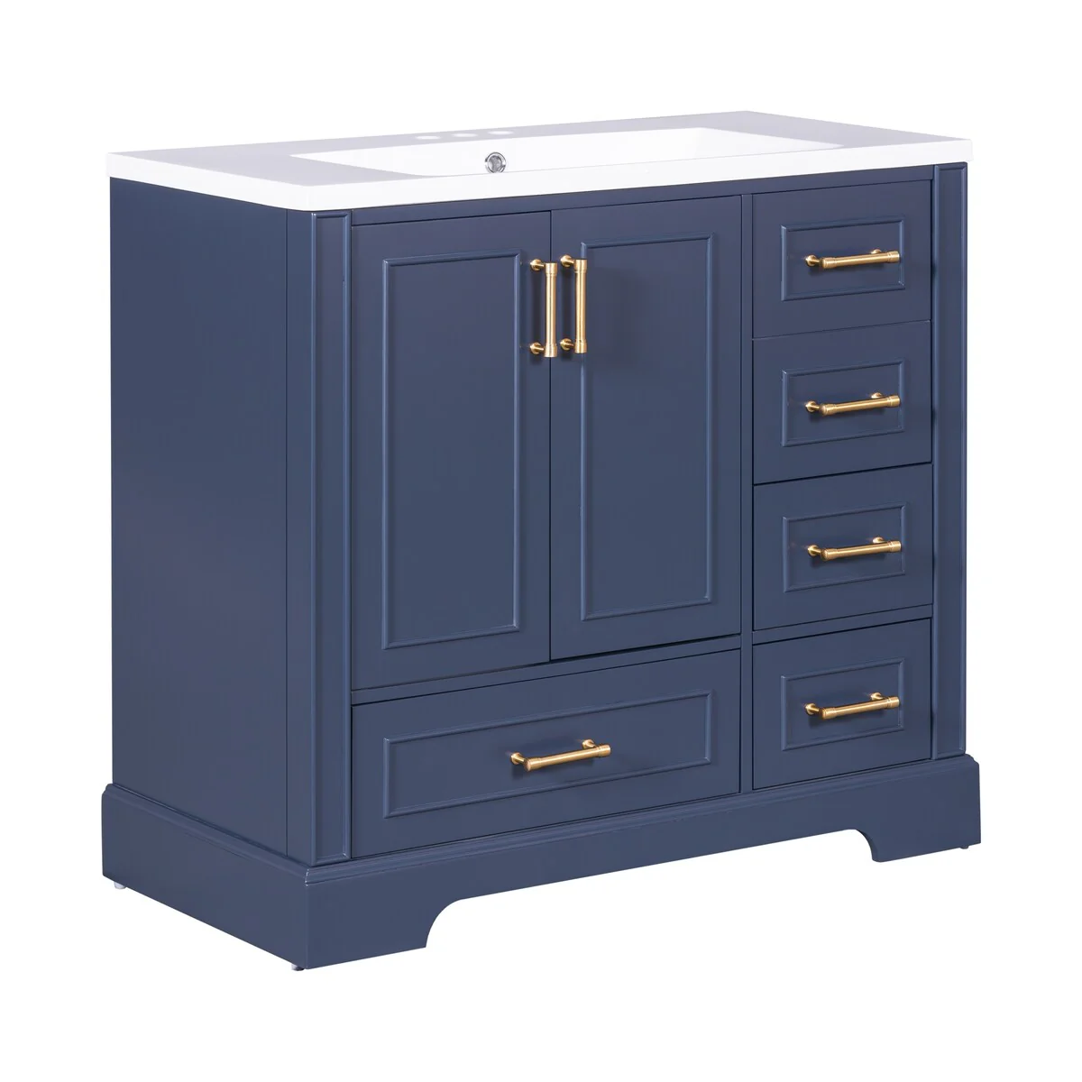 Bathroom Cabinet with Two Doors and Four Drawers