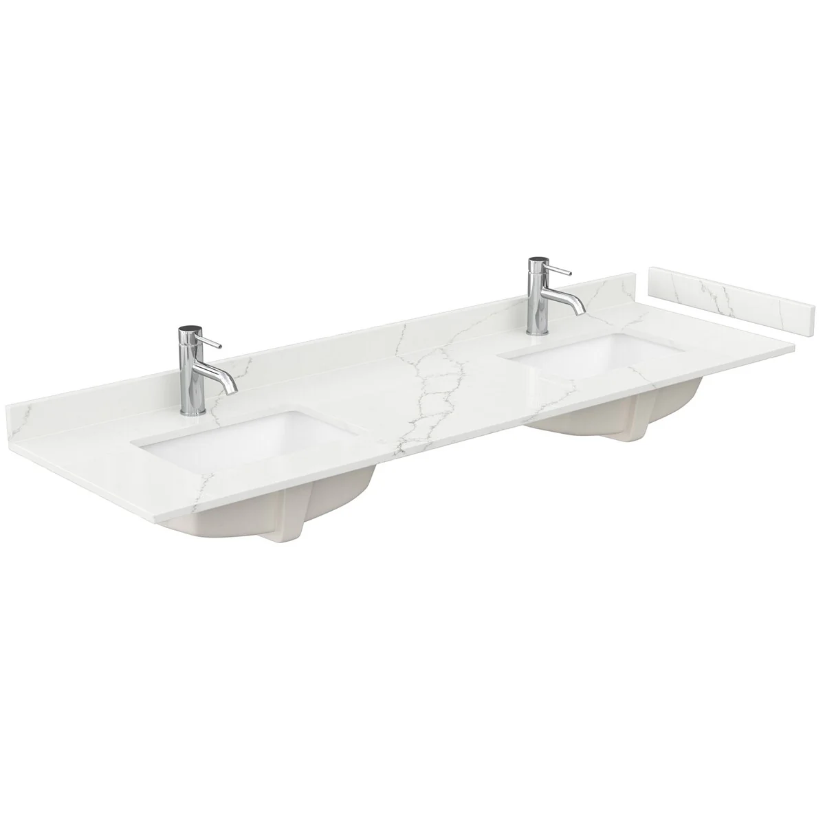 Daria 72-inch Double Vanity, Single Hole Quartz Top