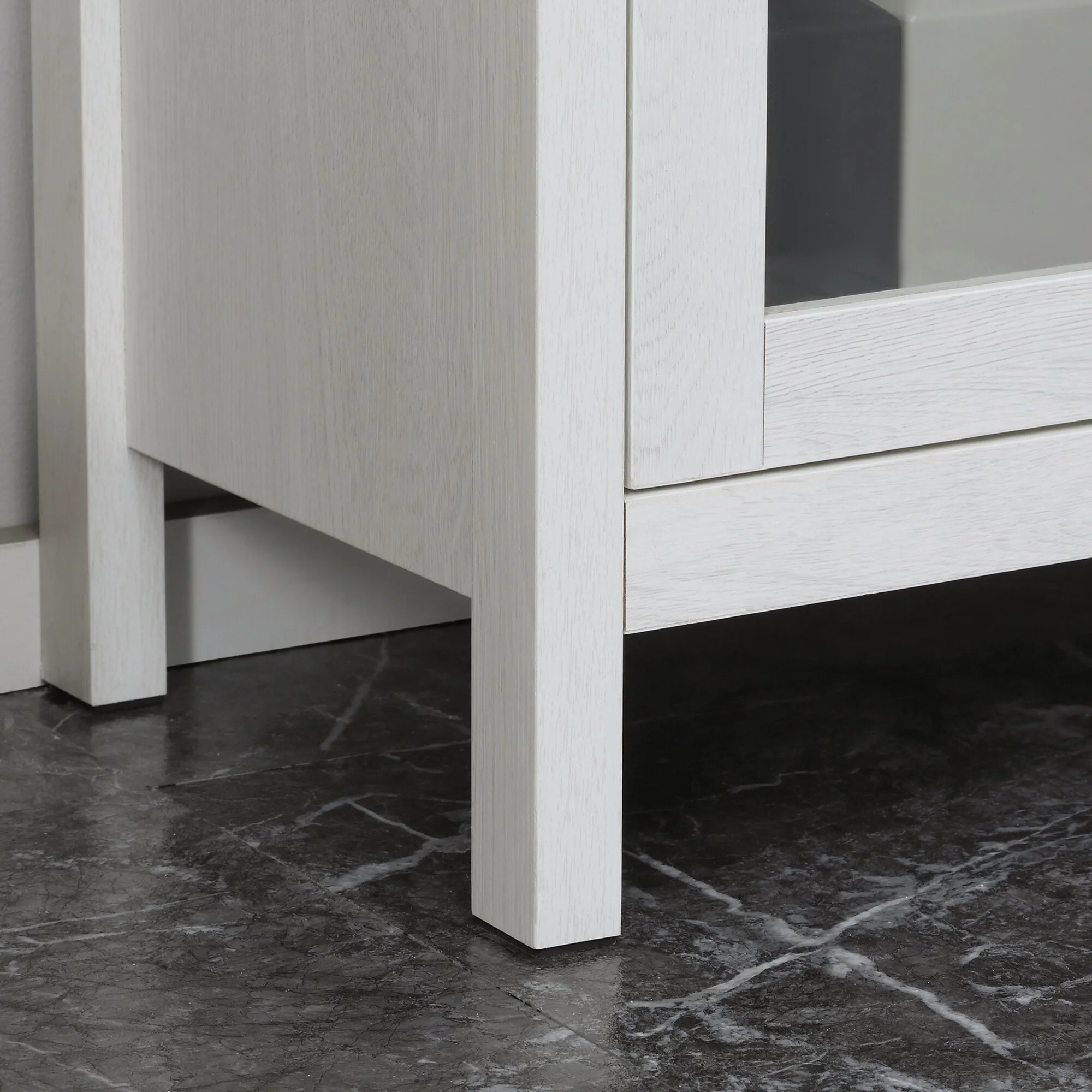 kleankin Modern Bathroom Cabinet, Bathroom Storage Organizer with Double Glass Doors and Adjustable Shelf