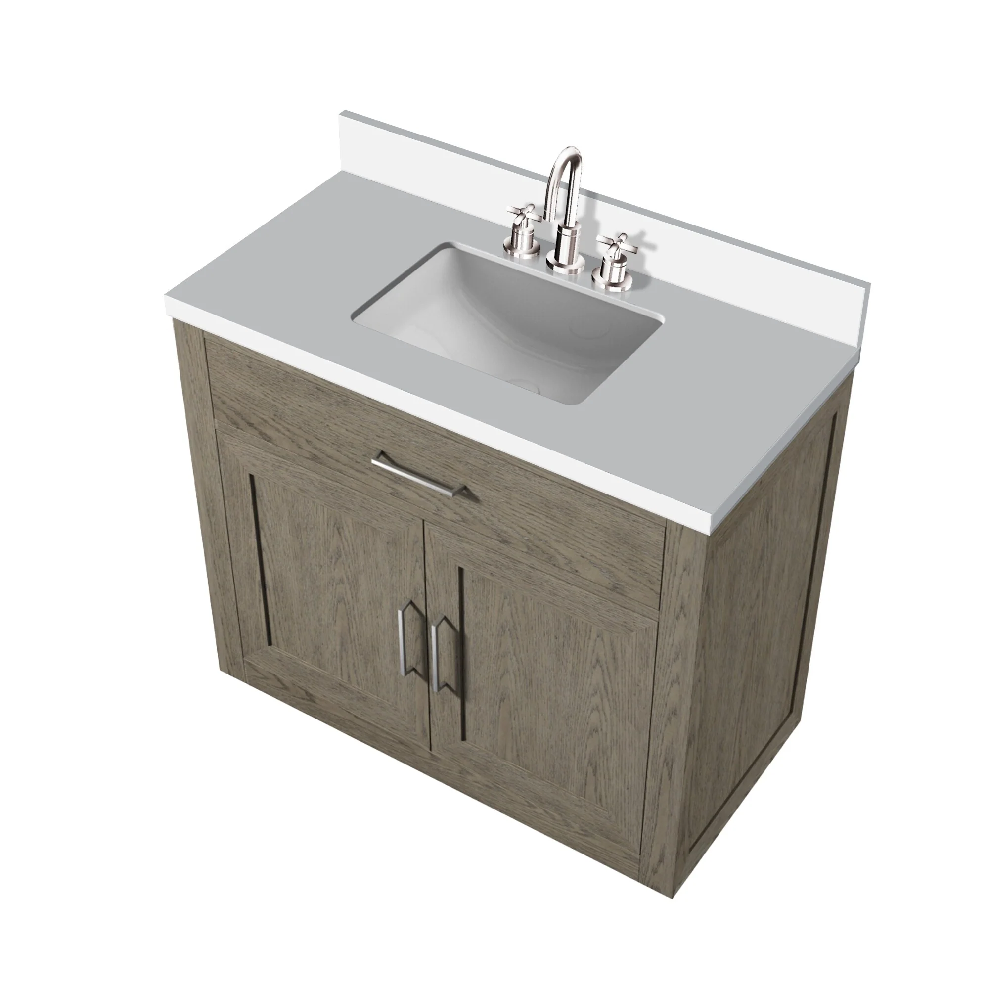 Abbey Bath Vanity with Cultured Marble Top, Sink and Faucet