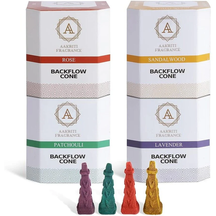 Aakriti Natural Waterfall Backflow Cones for Meditation, Aromatherapy - 100 pcs
