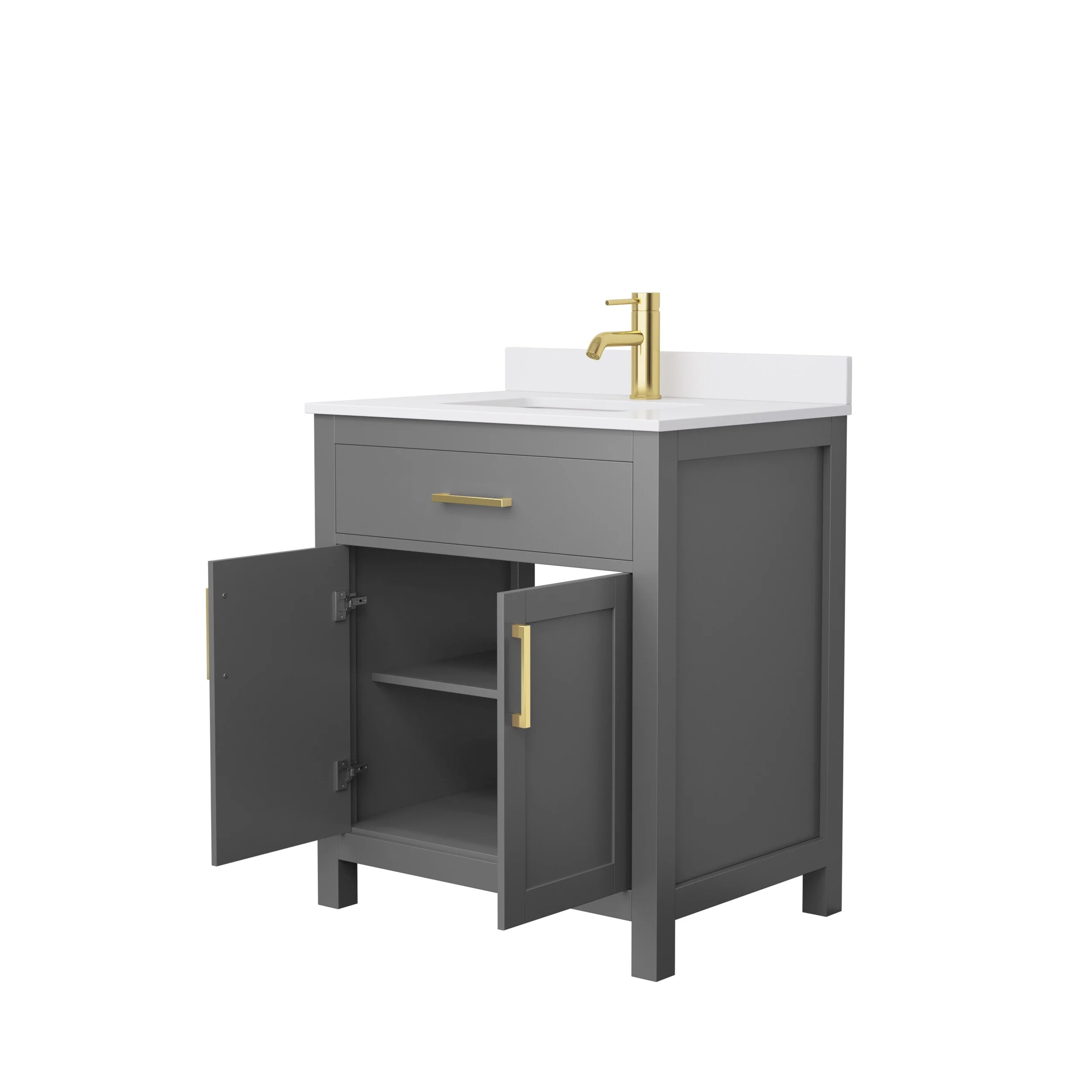 Beckett 30 Inch Single Vanity, Cultured Marble Top