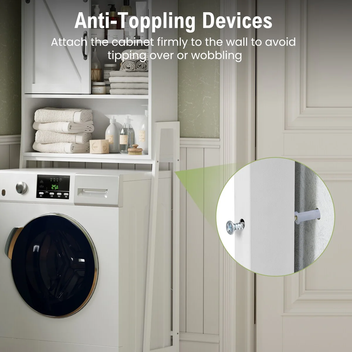 Over-The-Toilet Storage Cabinet Bathroom Organizer with Adjustable Shelf