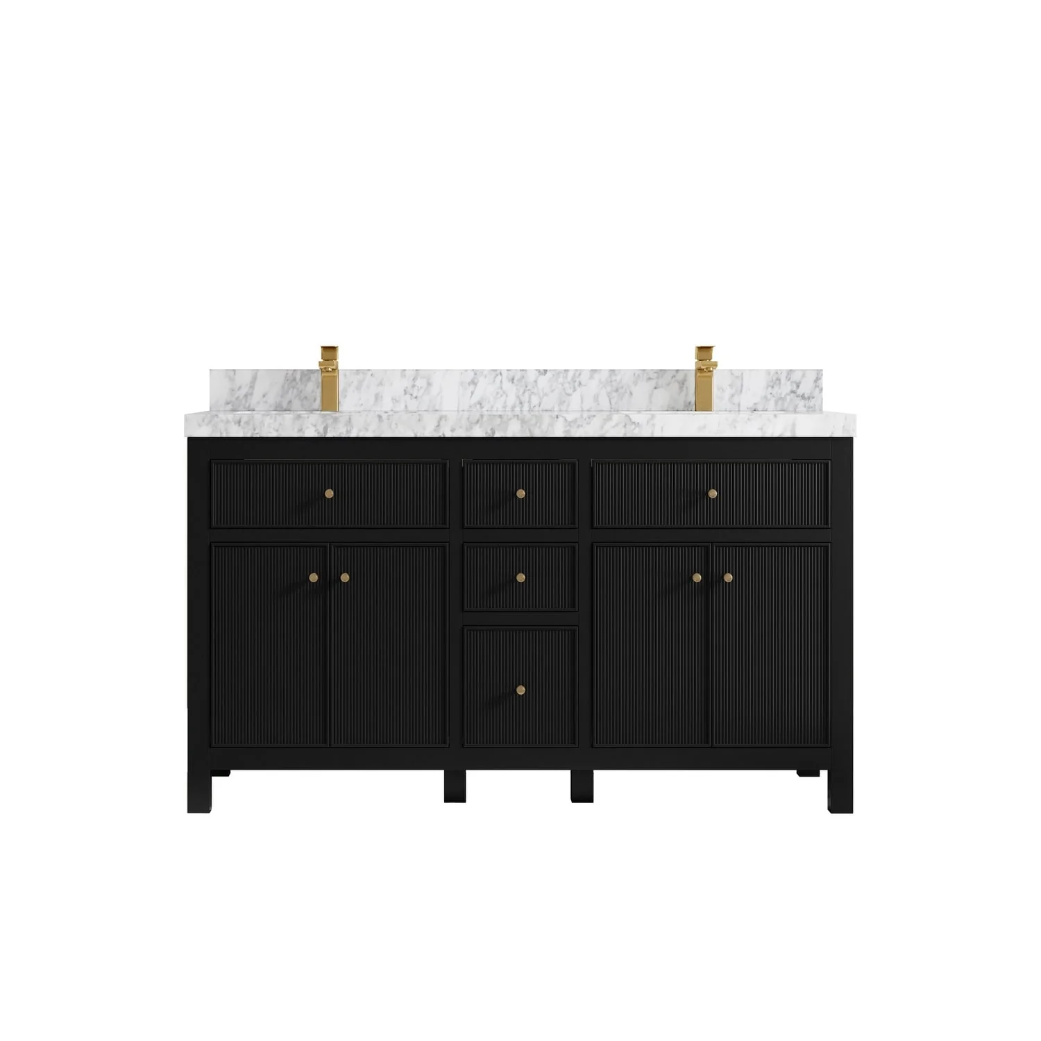 Willow Collections 60 in. W x 22 in D. Sonoma Free Standing Reeded Double Sink Bathroom Vanity with Countertop