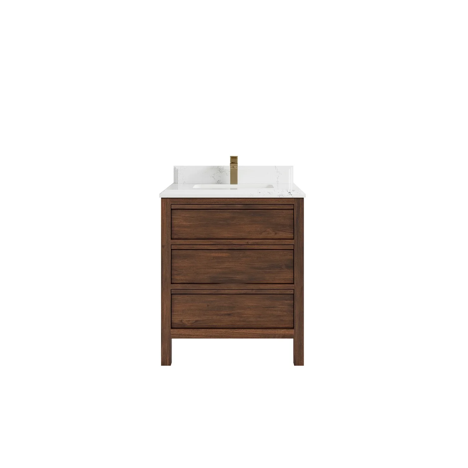 Willow Collections 30 in. W x 22 in. D Elizabeth Solid Teak Wodd Single Sink Bathroom Vanity with Countertop