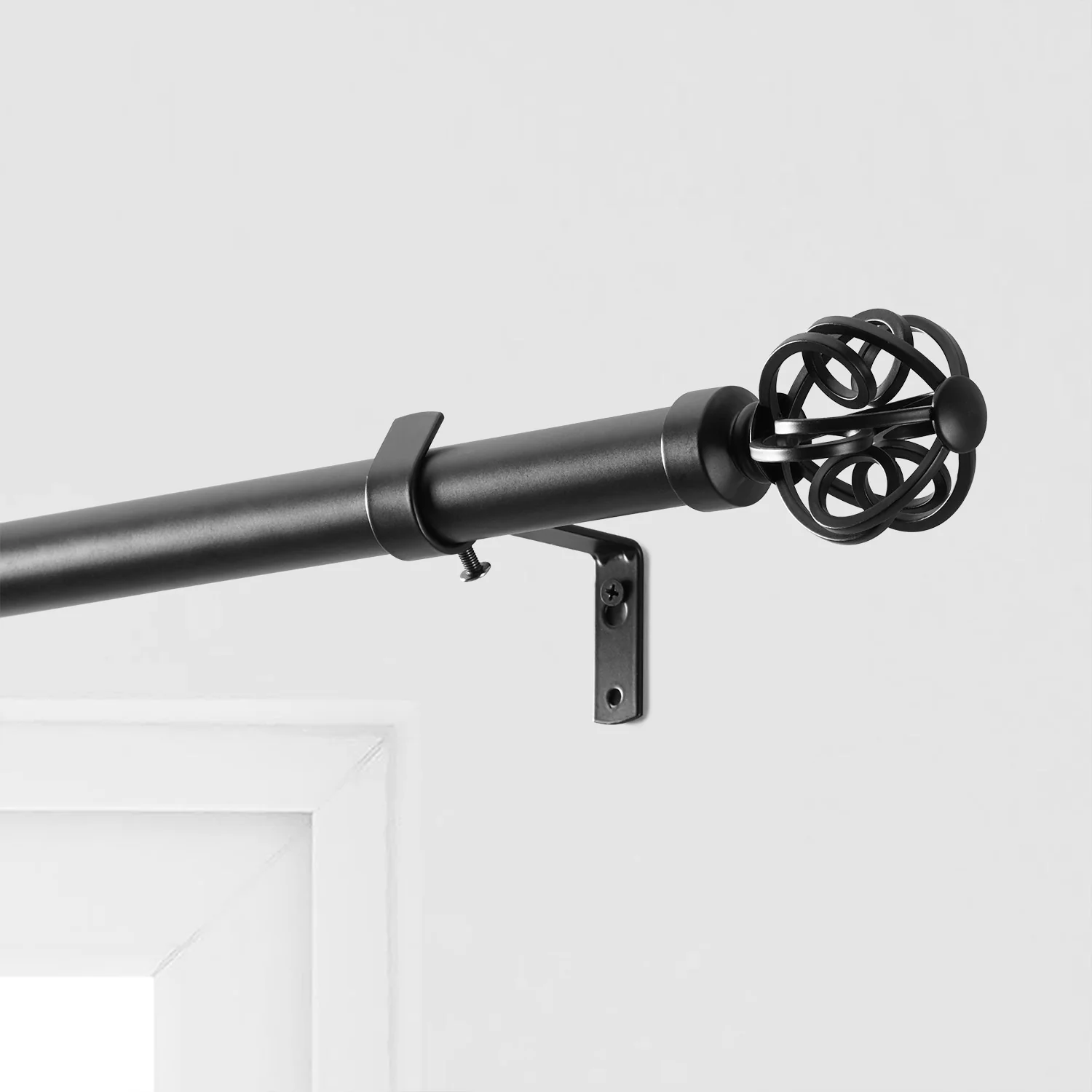 Exclusive Fabrics Modern Orb Extendable Metal Rod Set, 52 - 144