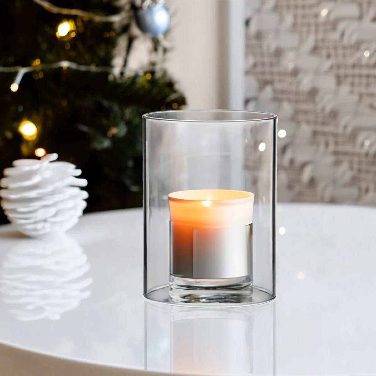 Clear Glass Cylinder Hurricane Chimney Tube, Candle Cover - 1 Piece