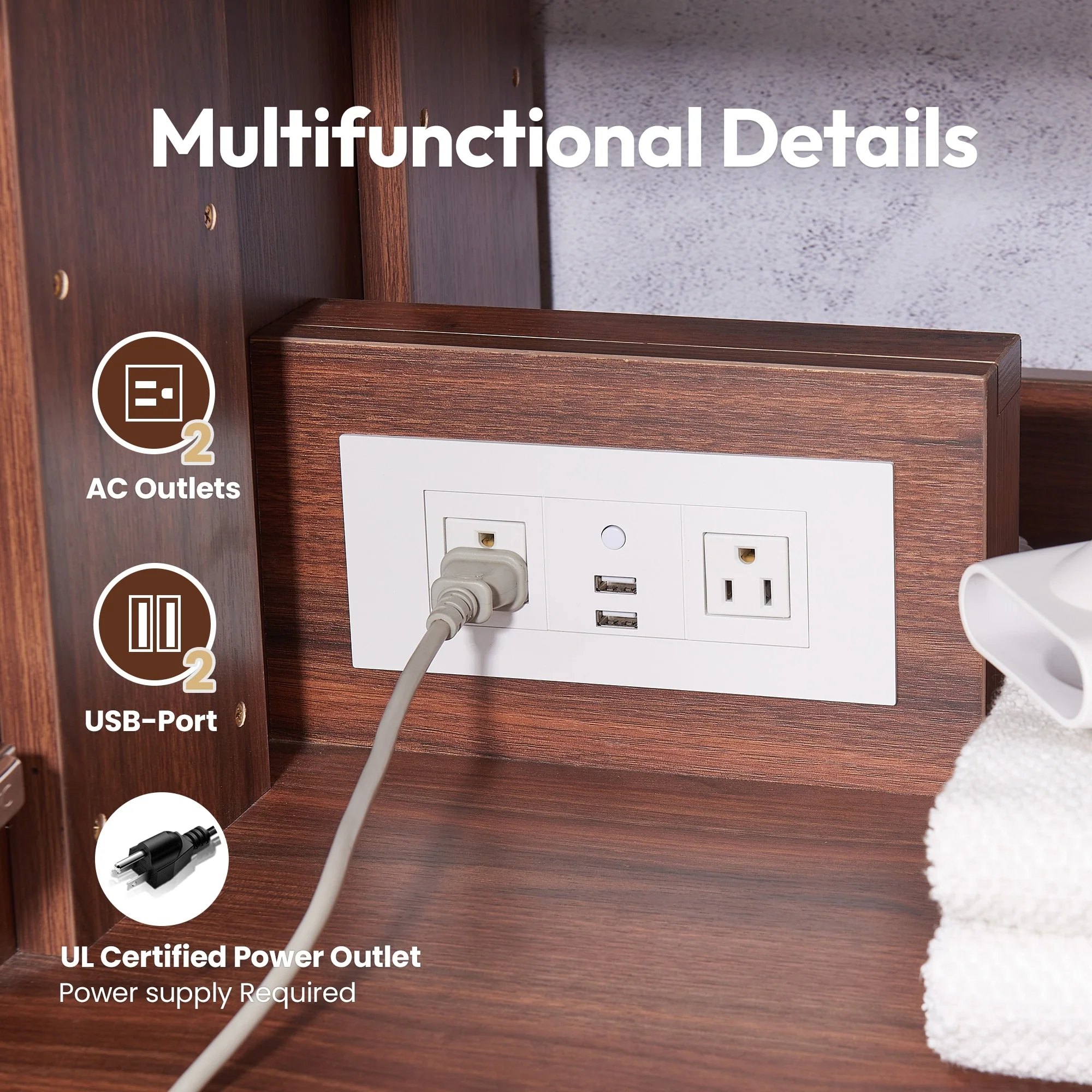 Mahon Double Bath Vanity with Composite Stone Top without Mirror