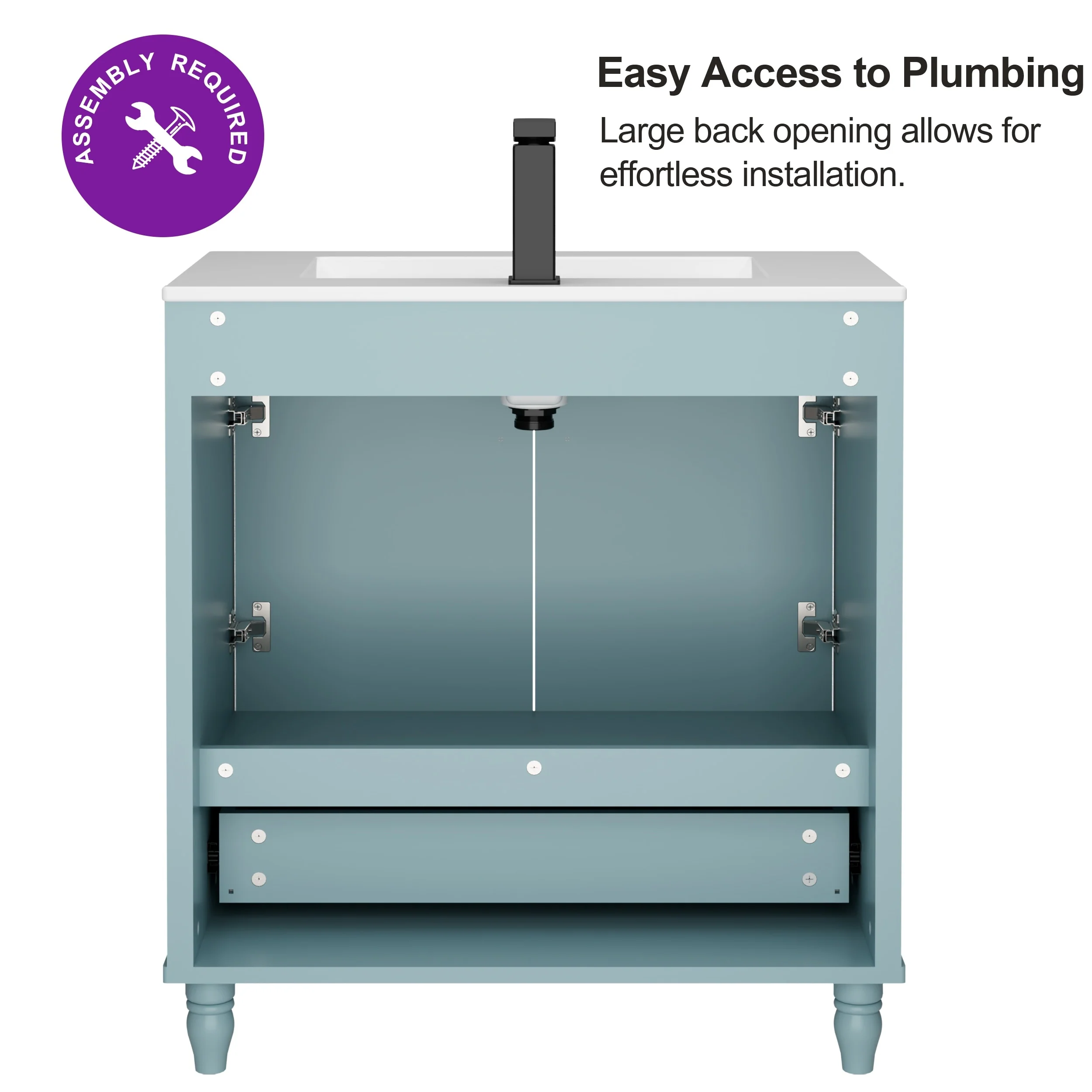 Lace Trim Freestanding Bathroom Vanity Set - Perfect for Bathrooms