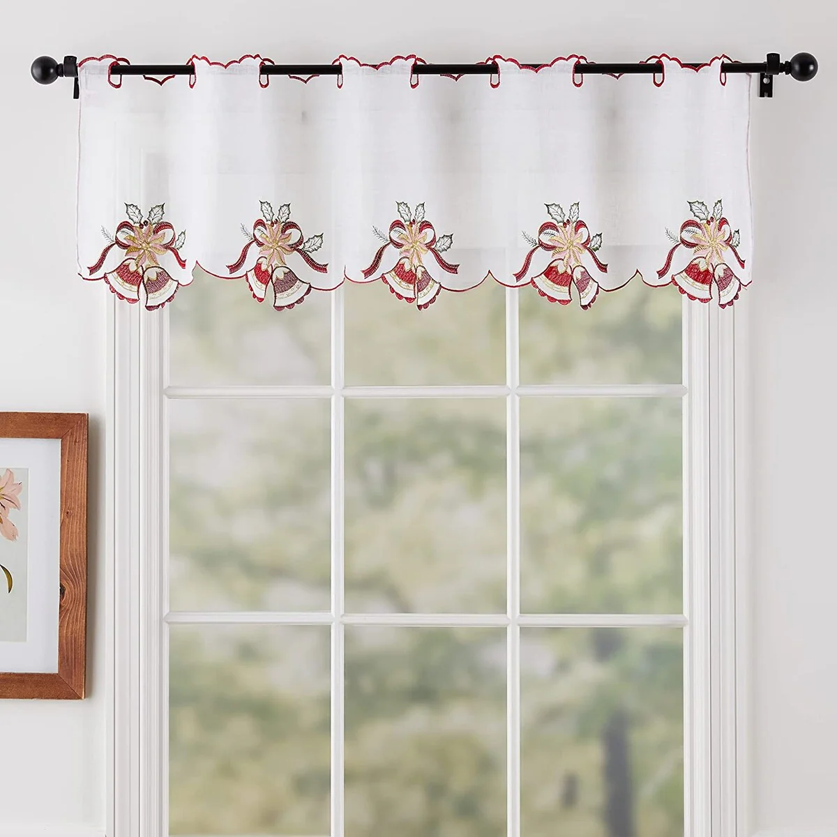 Violet Linen Seasonal Xmas Christmas Holiday Berry Pattern, Embroidered, 60