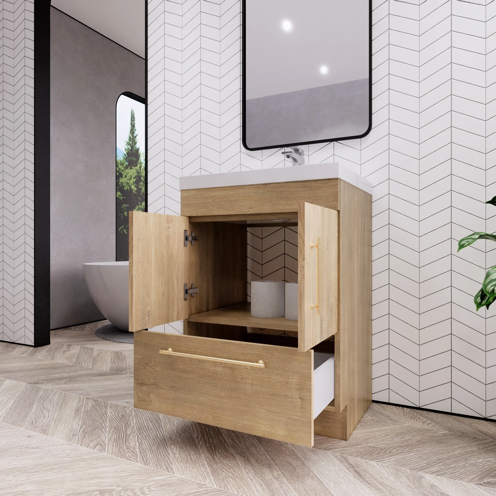 Eliza 24'' Freestanding Vanity with Single Sink