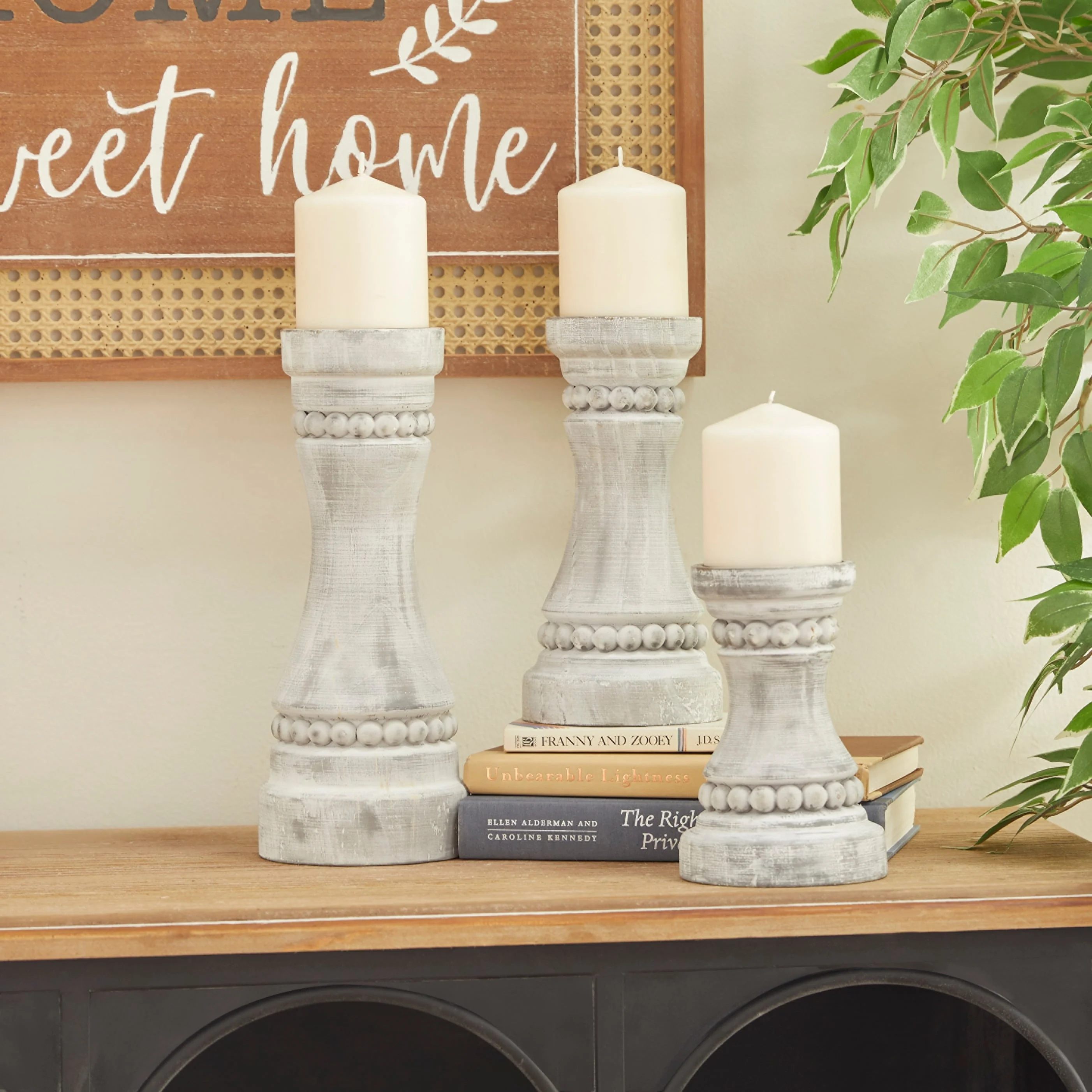 Wood Farmhouse Candle Holder (Set of 3) - S/3 12