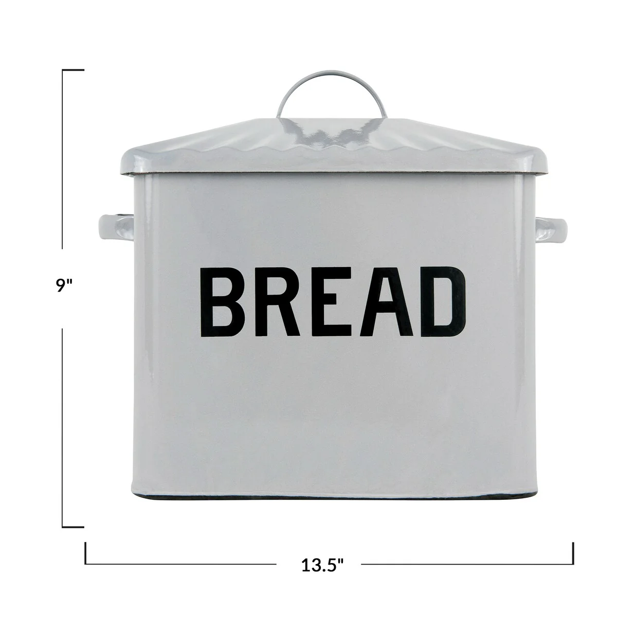 Enameled Metal Bread Box with