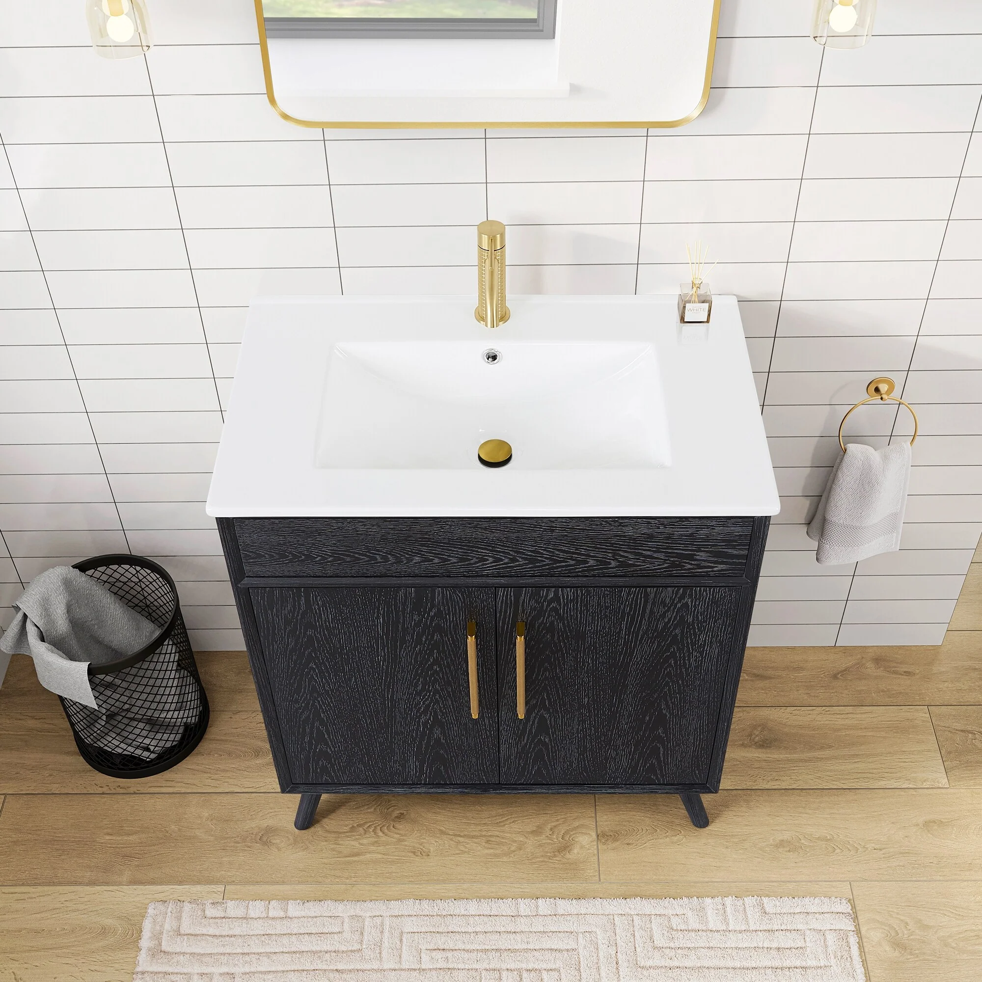 Delhi Bath Vanity with White Ceramic Basin Top without Mirror