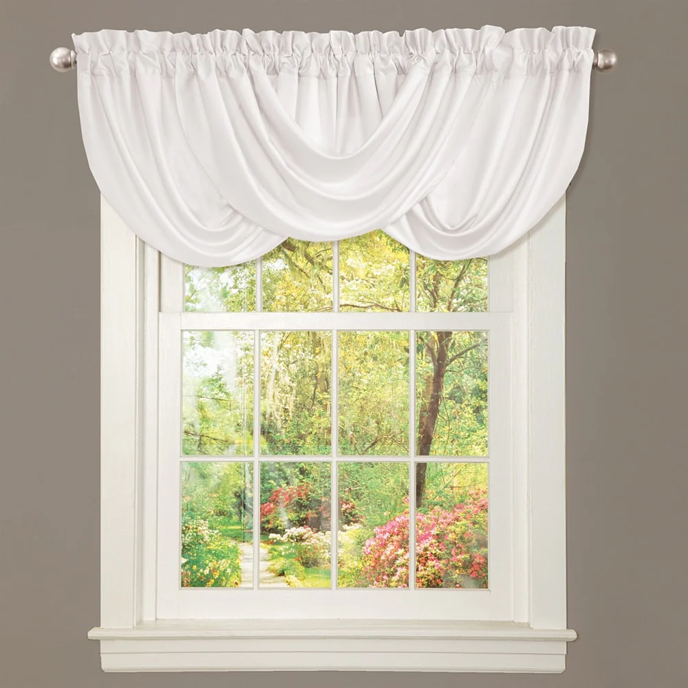 The Gray Barn Dogwood White Valance - 42X18