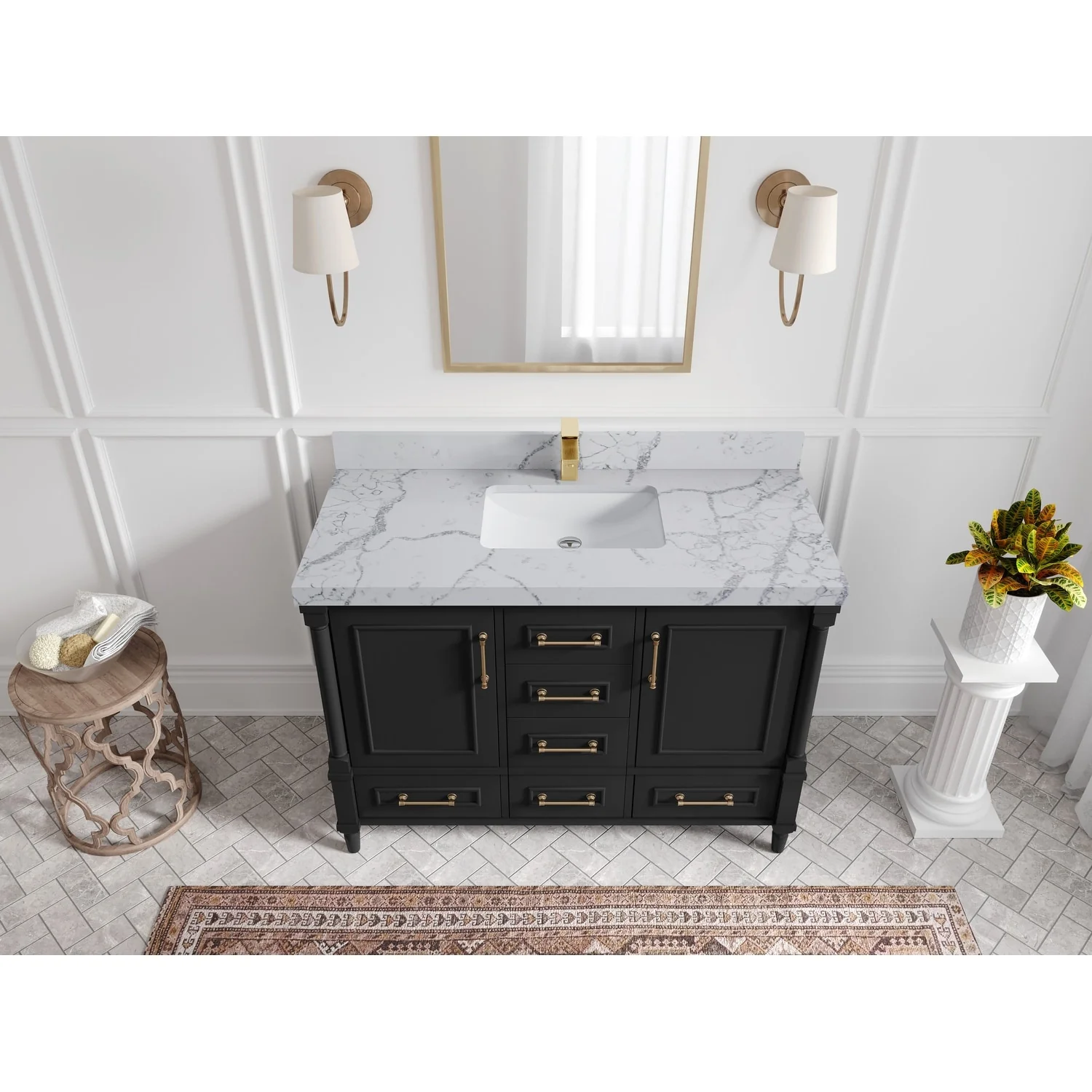 Willow Collections 48 in. W x 22 in. D Aberdeen Single Bowl Sink Bathroom Vanity with Countertop