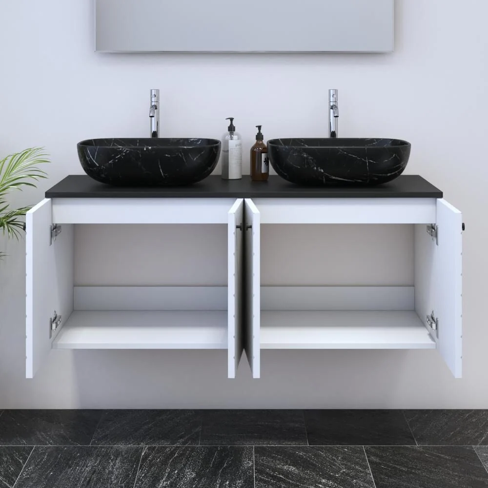 Avela 4D 120 Double Sink Floating Bathroom Vanity (48