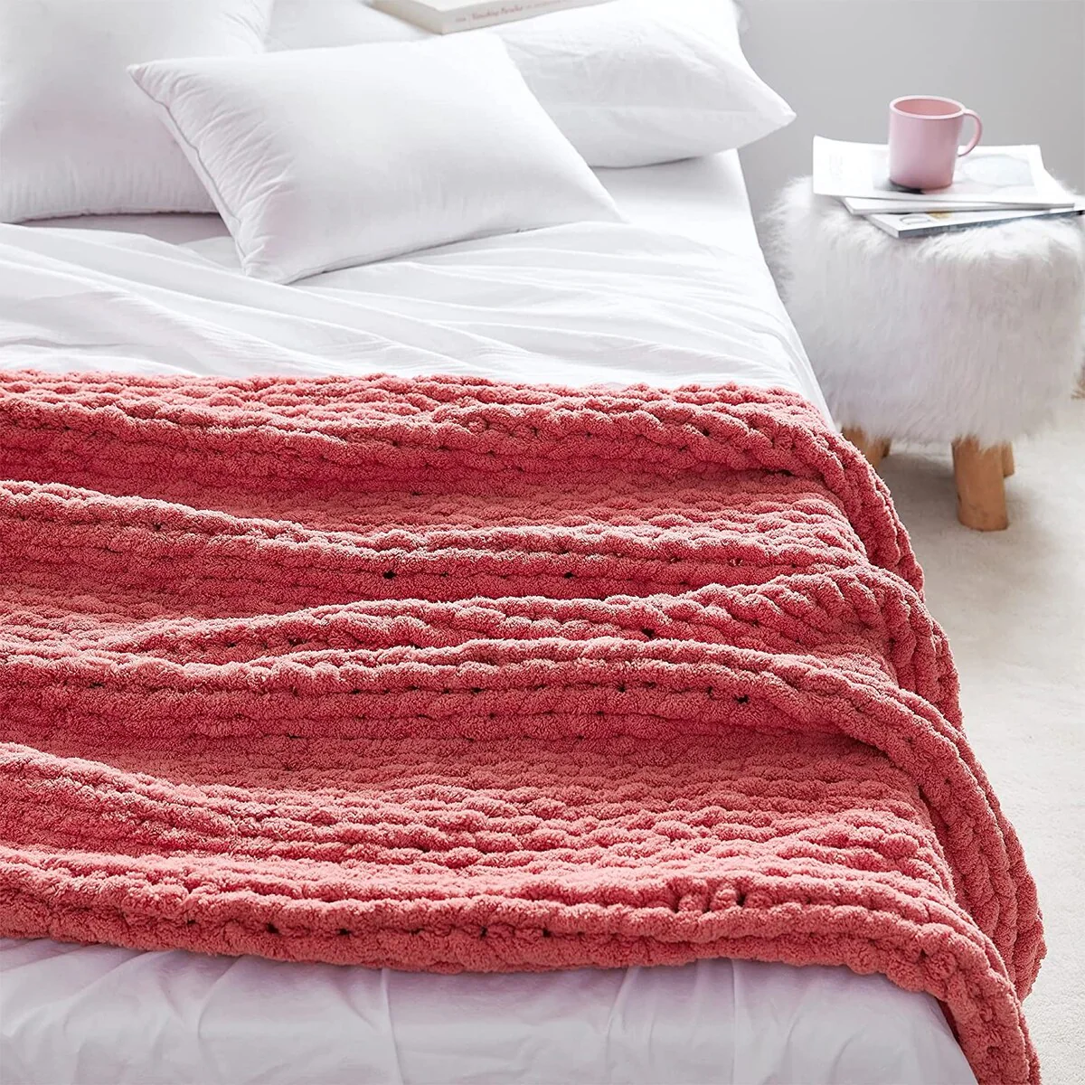 Cozy Potato® Chenille Chunky Knit Throw Blanket