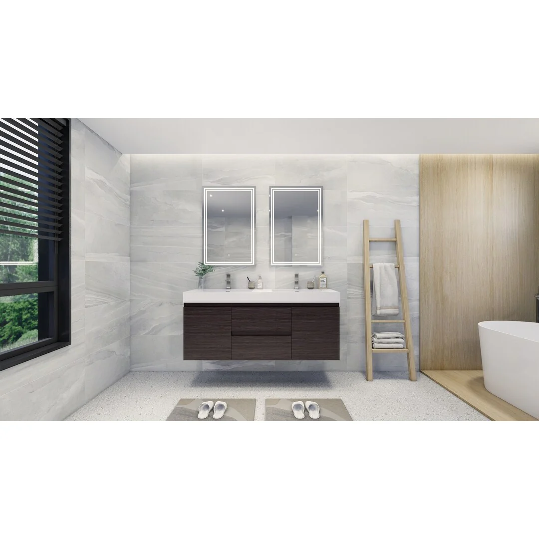 Baillie 60'' Wall-Mounted Vanity with Double Reinforced Acrylic Sink