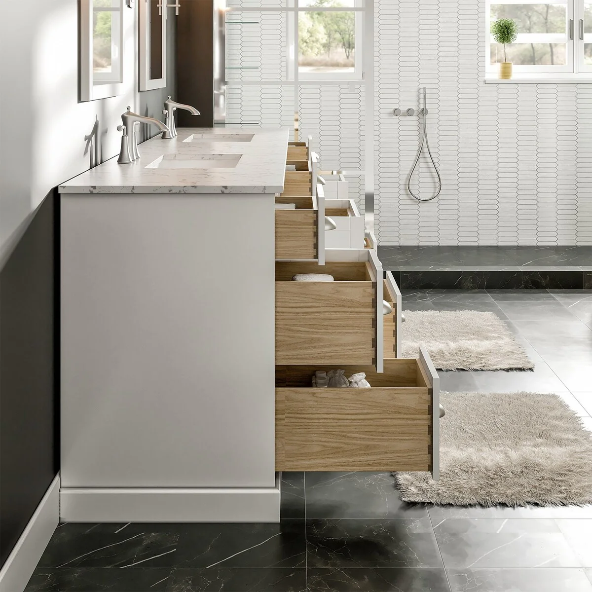 EVIVA Epic 84 Inch Transitional White Vanity