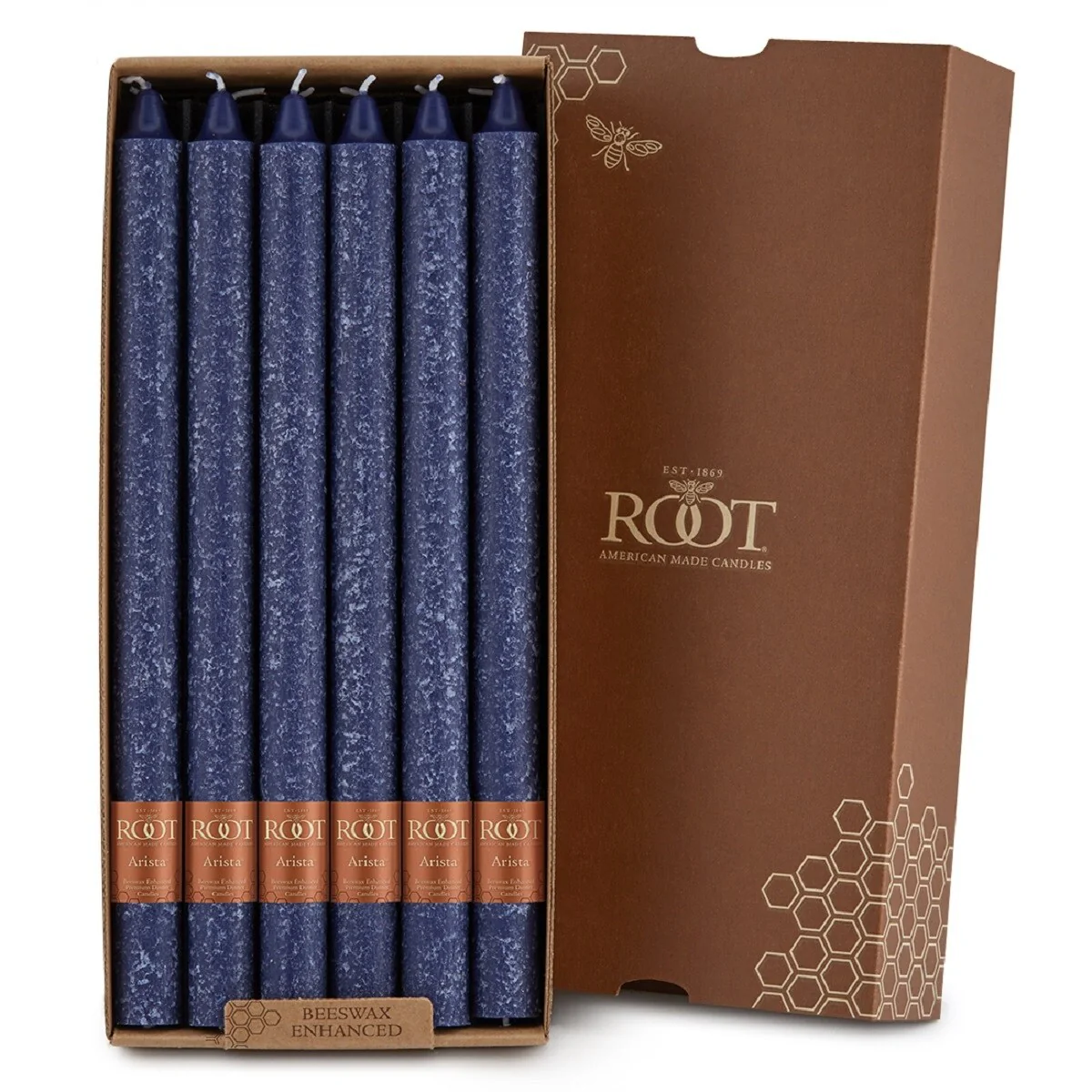 ROOT 12 Inch Unscented Timberline Arista Taper Candles box of 12 - 12 X 7/8