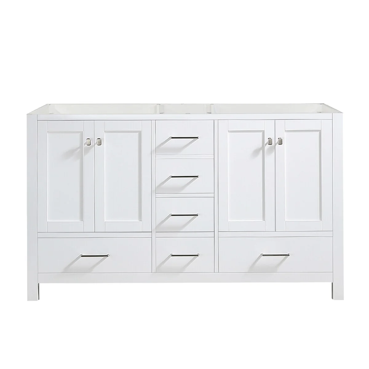 BATHLET 60 inch Quartz Countertop Double Sink Bathroom Vanity Set