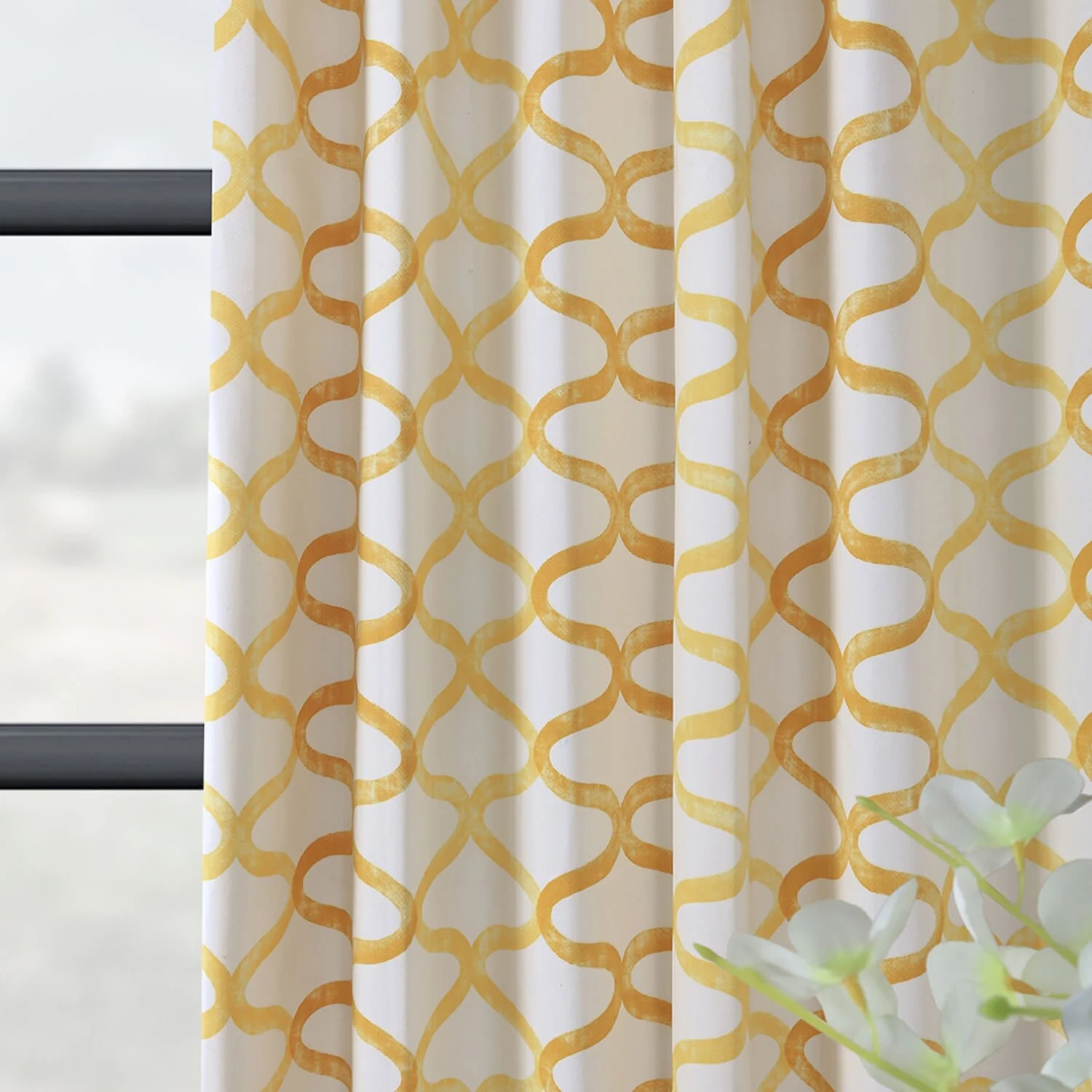 Exclusive Fabrics Illusions Geometric Grace Cotton Room Darkening Curtain (1 Panel)