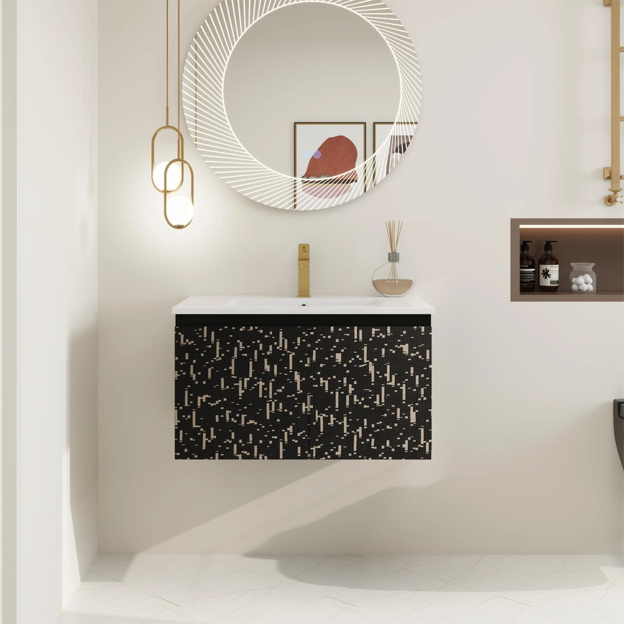 BNK 24/30/48 Inch Double Sink Bathroom Vanity with Soft Close Door