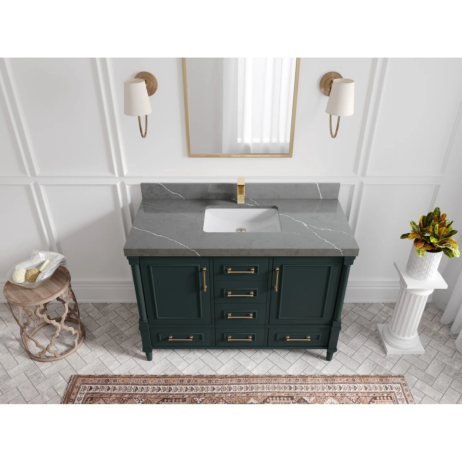 Willow Collections 48 in. W x 22 in. D Aberdeen Single Bowl Sink Bathroom Vanity with Countertop