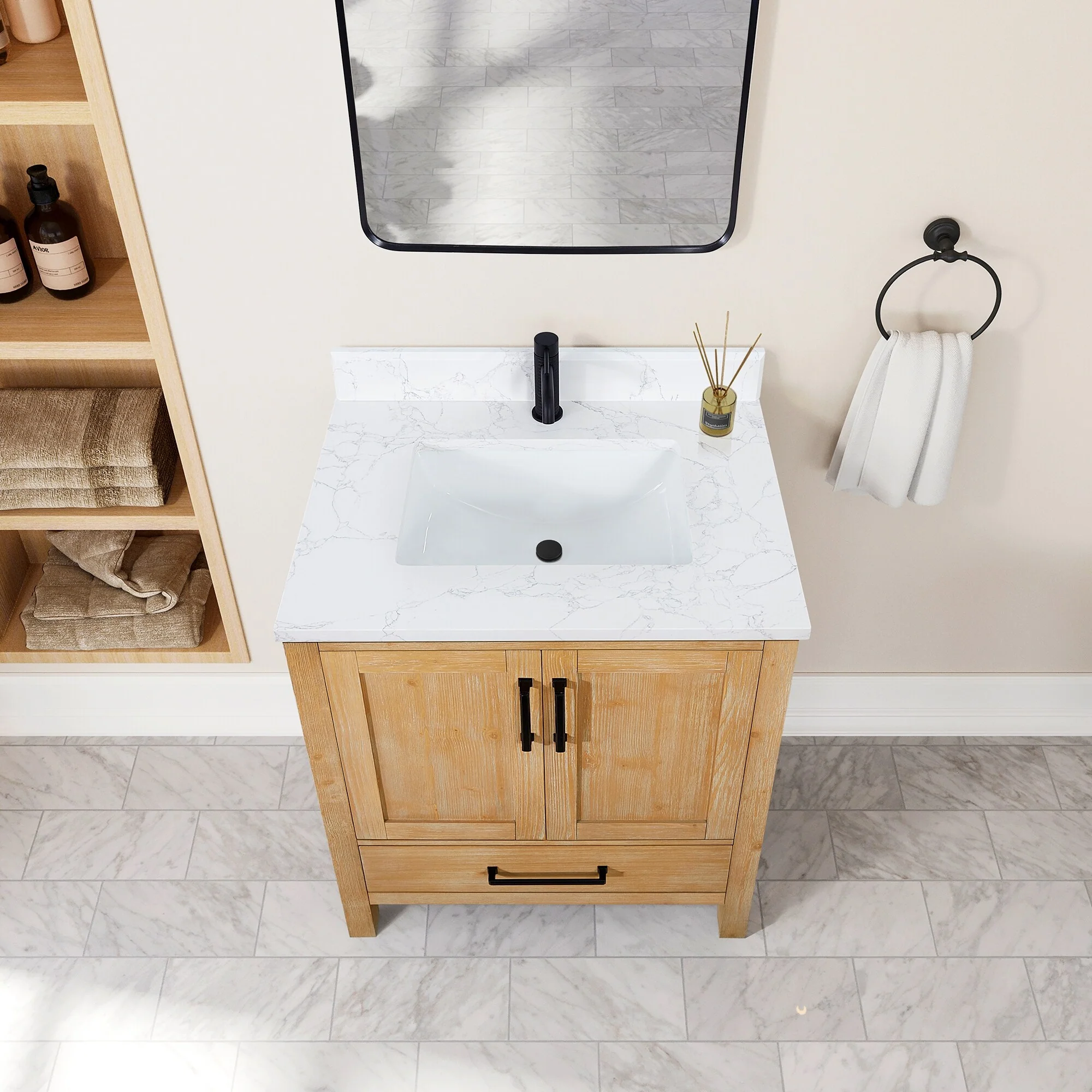 Shannon Bath Vanity with Composite Stone Countertop without Mirror