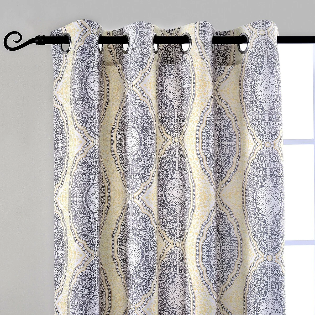 DriftAway Adrianne Pastel Damask Room Darkening Curtain Panel Pair