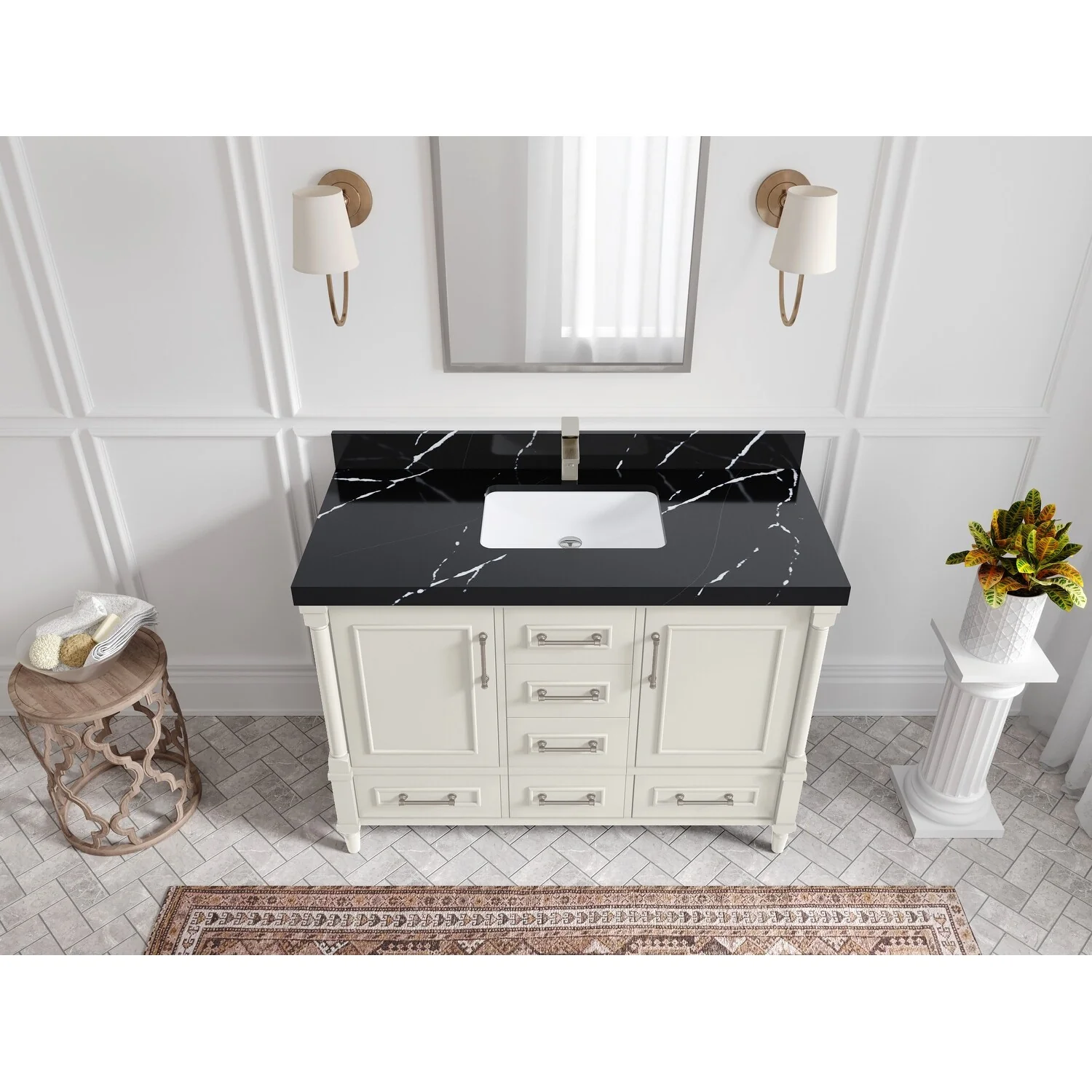 Willow Collections 48 in. W x 22 in. D Aberdeen Single Bowl Sink Bathroom Vanity with Countertop