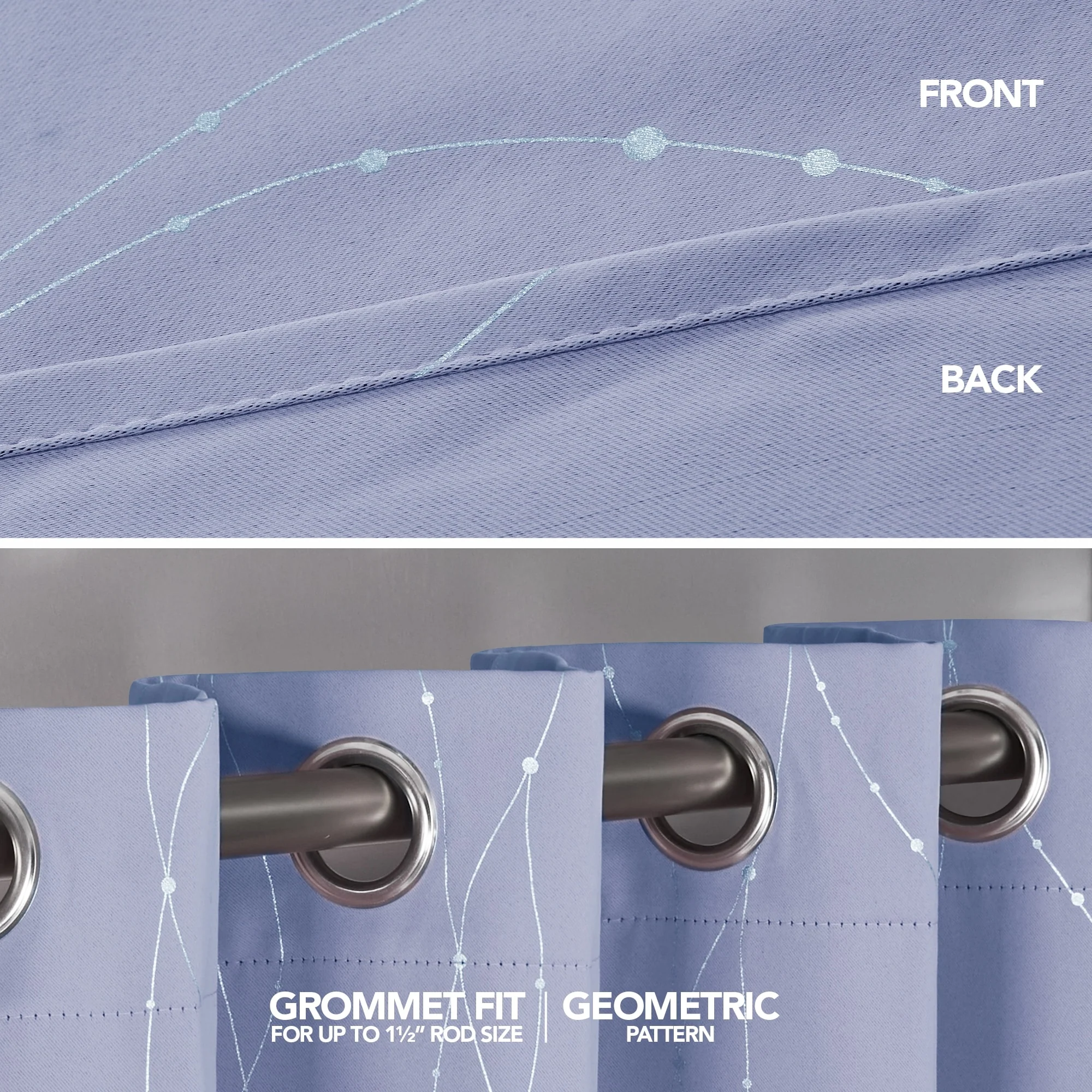 Deconovo Wave Line with Dots 52 Width Curtains Pair(2 Panel)