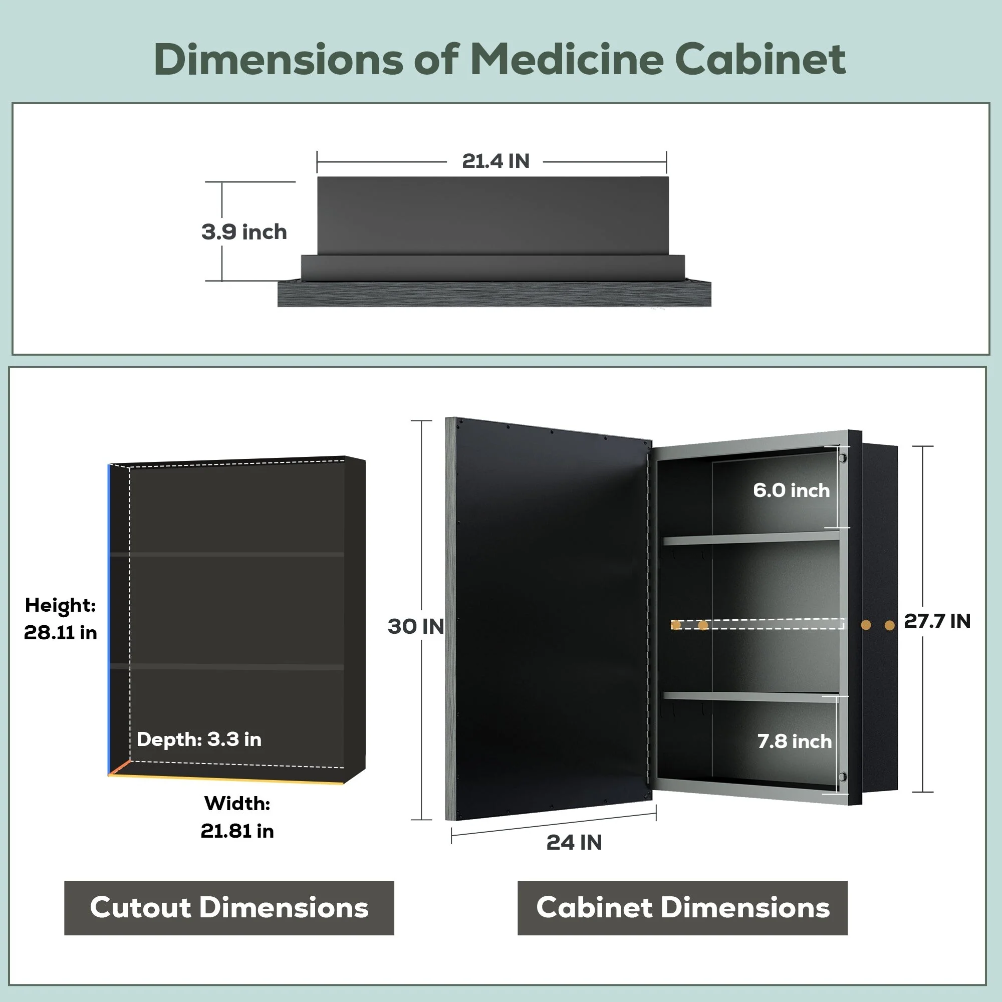 TokeShimi Medicine Cabinets for Bathroom with Mirror, Beveled Framed