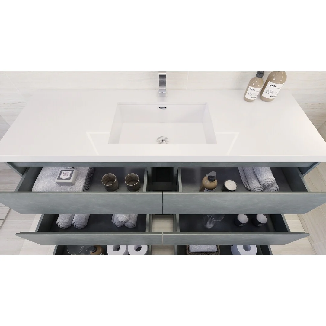 Aron 60'' Freestanding Vanity with Single Reinforced Acrylic Sink