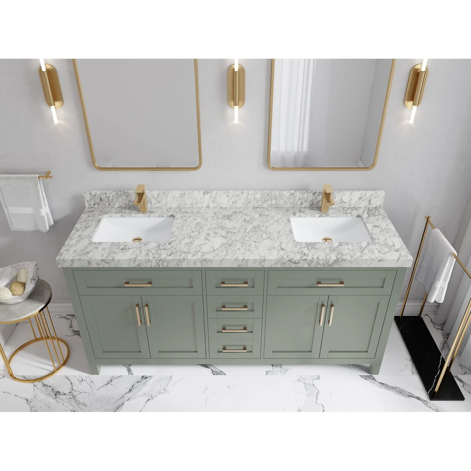 Willow Collections 72 in. W x 22 in. D Cambridge Double Sink Bathroom Vanity with Countertop