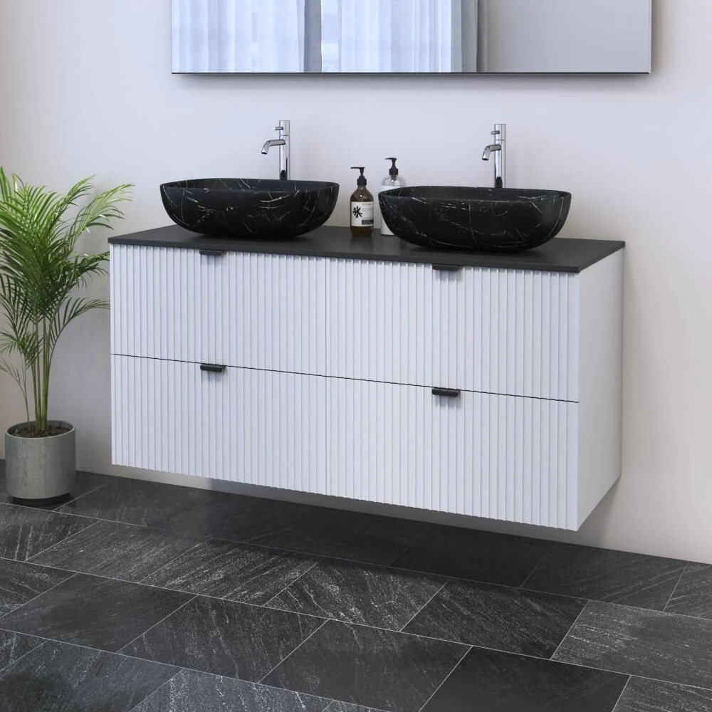 Nicole 4S 120 Double Sink Floating Bathroom Vanity (48