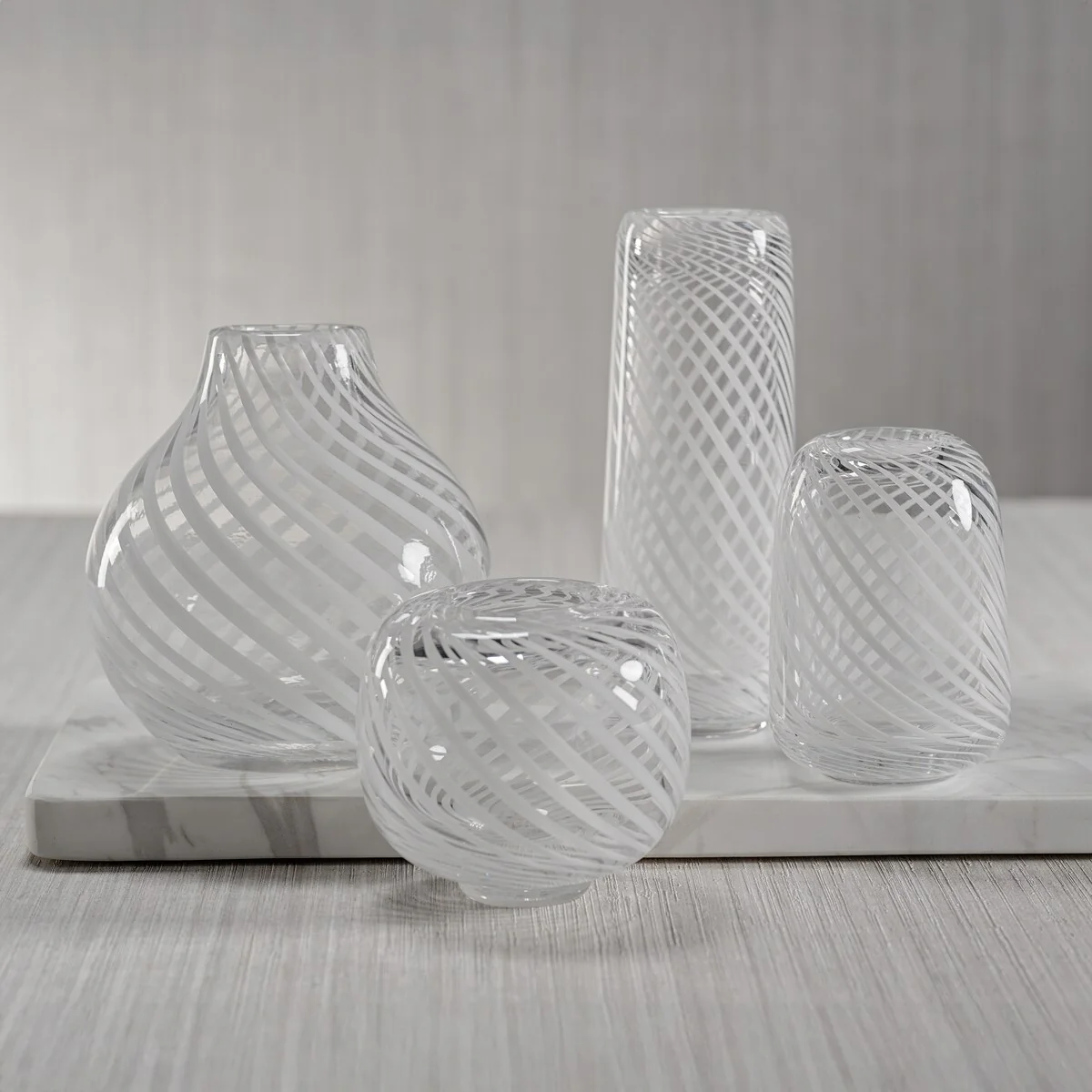 Chantilly Swirl Glass Bud Vase