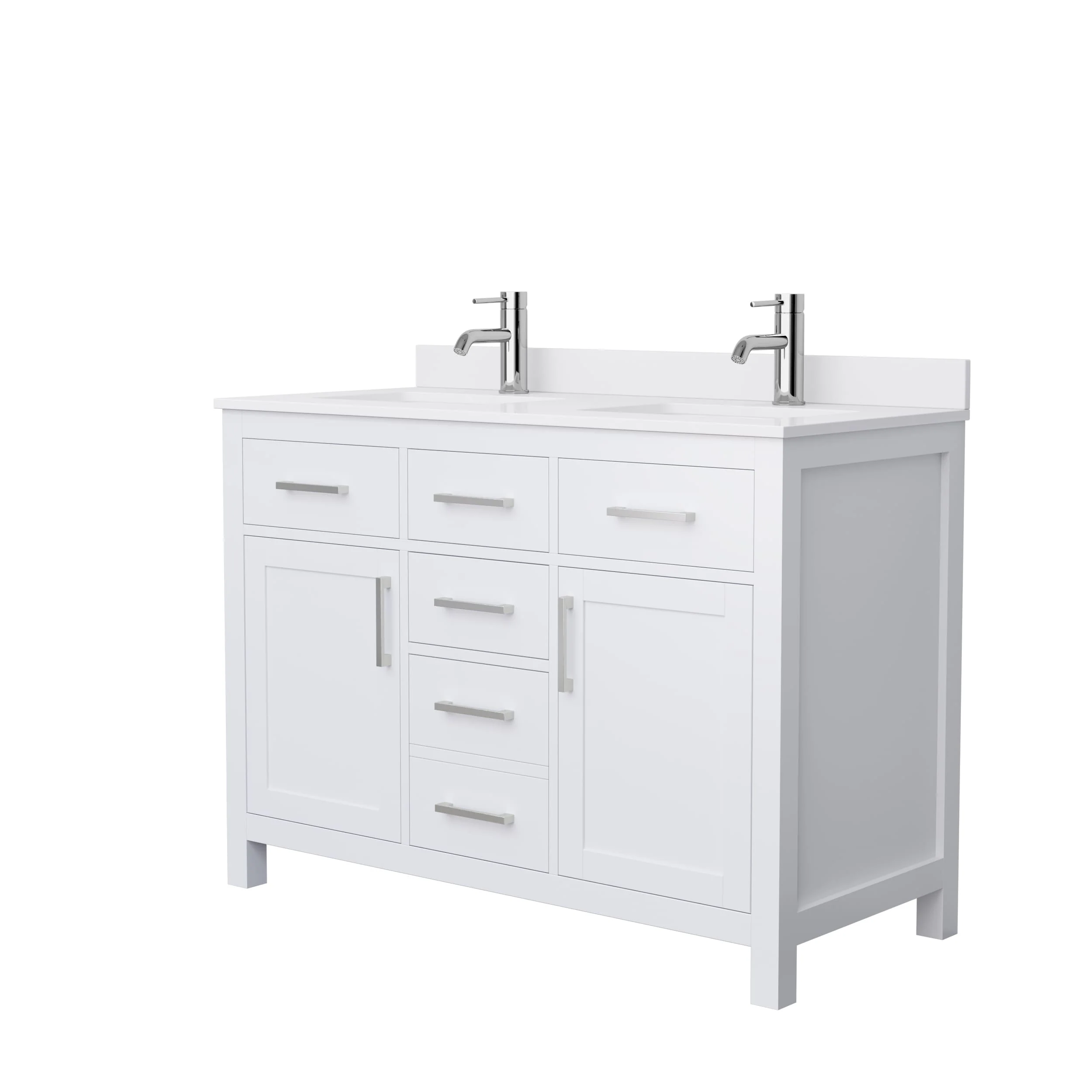 Beckett 48 Inch Double Vanity, Cultured Marble Top