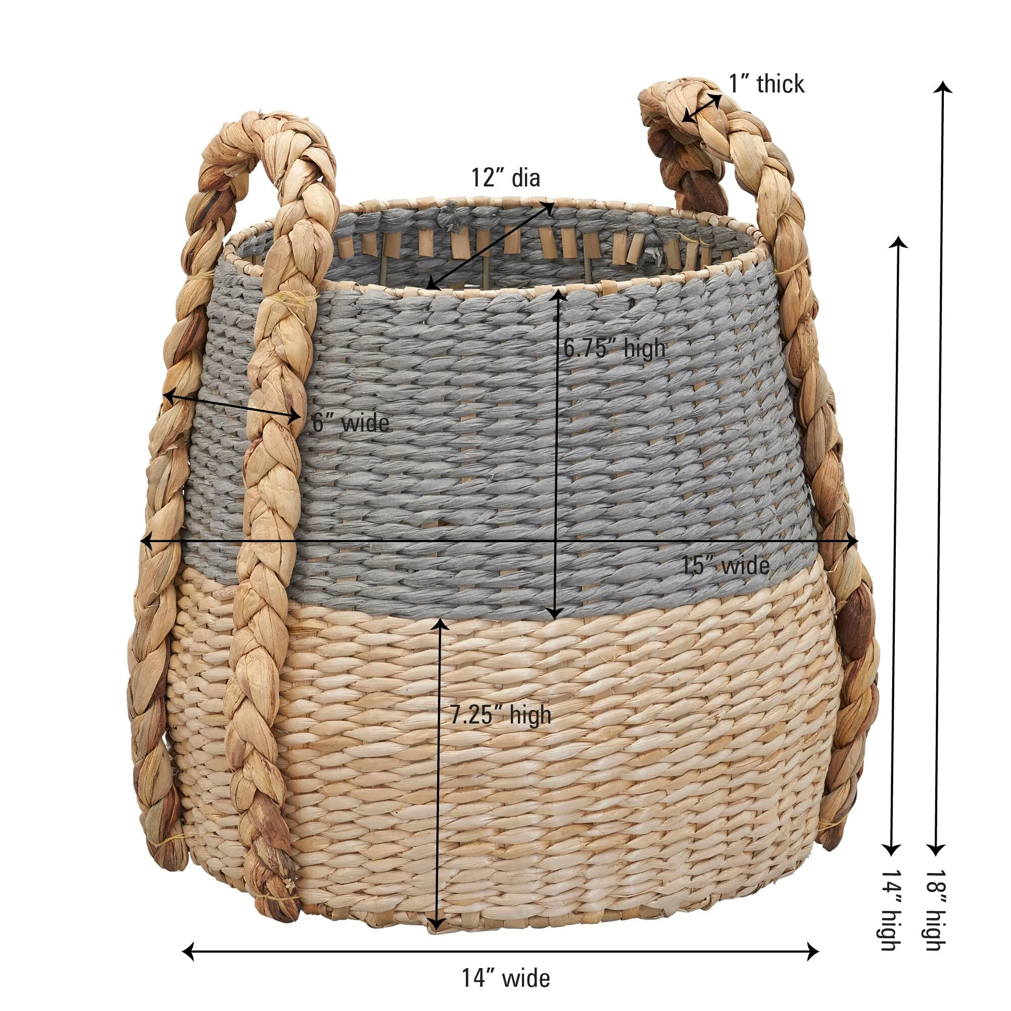 Household Essentials Cattail and Paper Terra Basket - 13.8