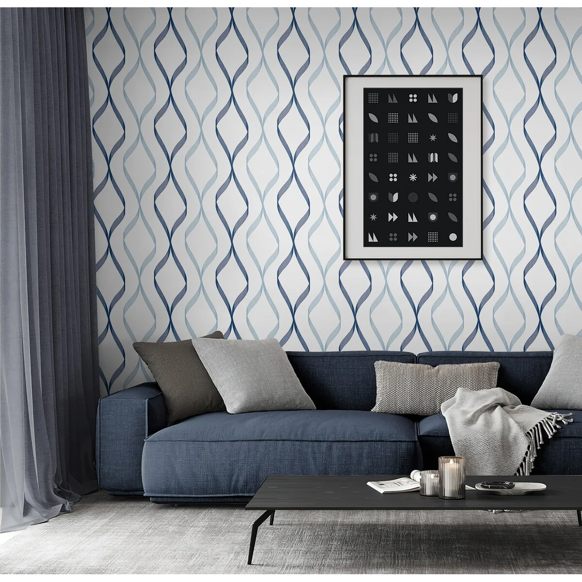 NextWall Ogee Ribbon Peel and Stick Wallpaper