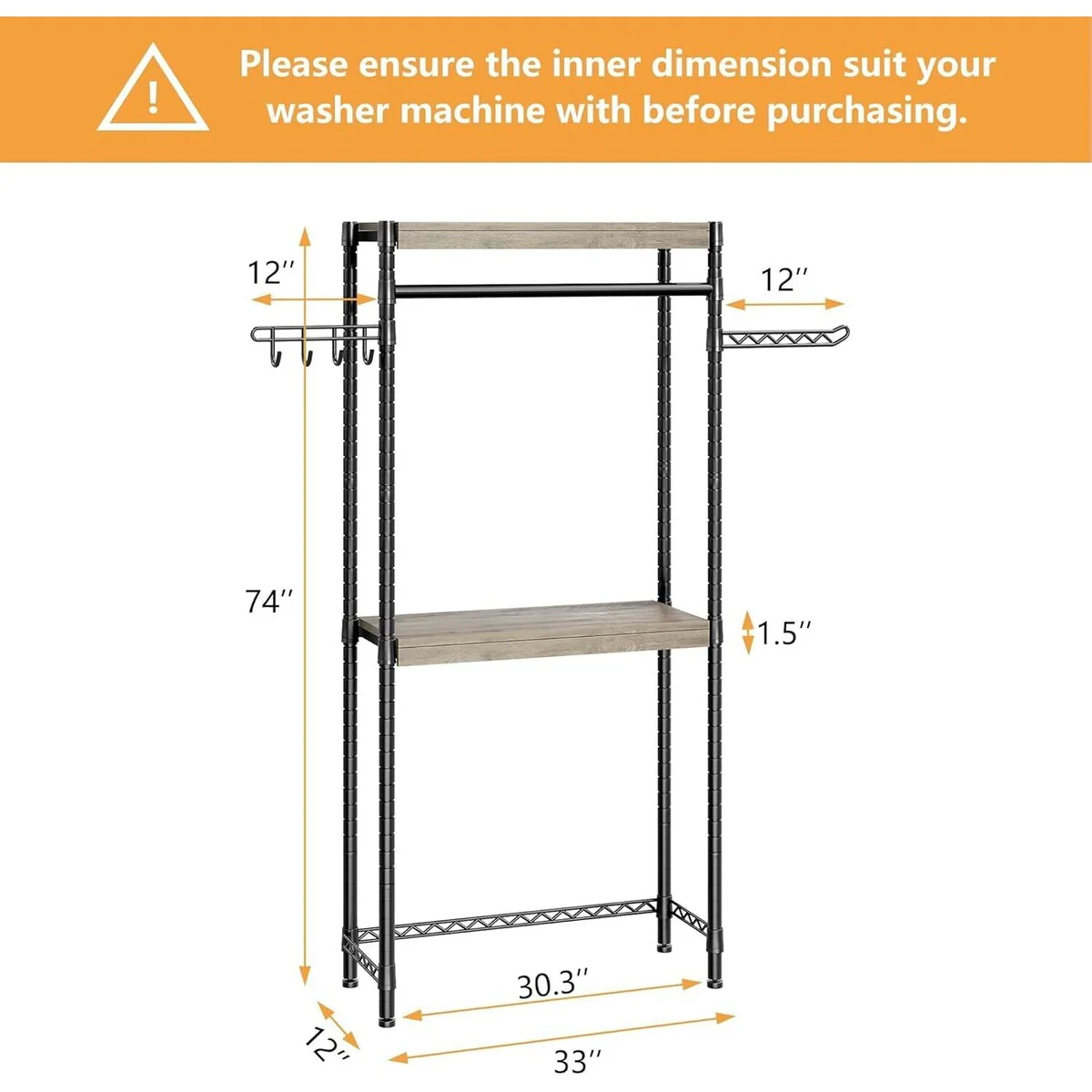 Over The Washer and Dryer Storage Shelf